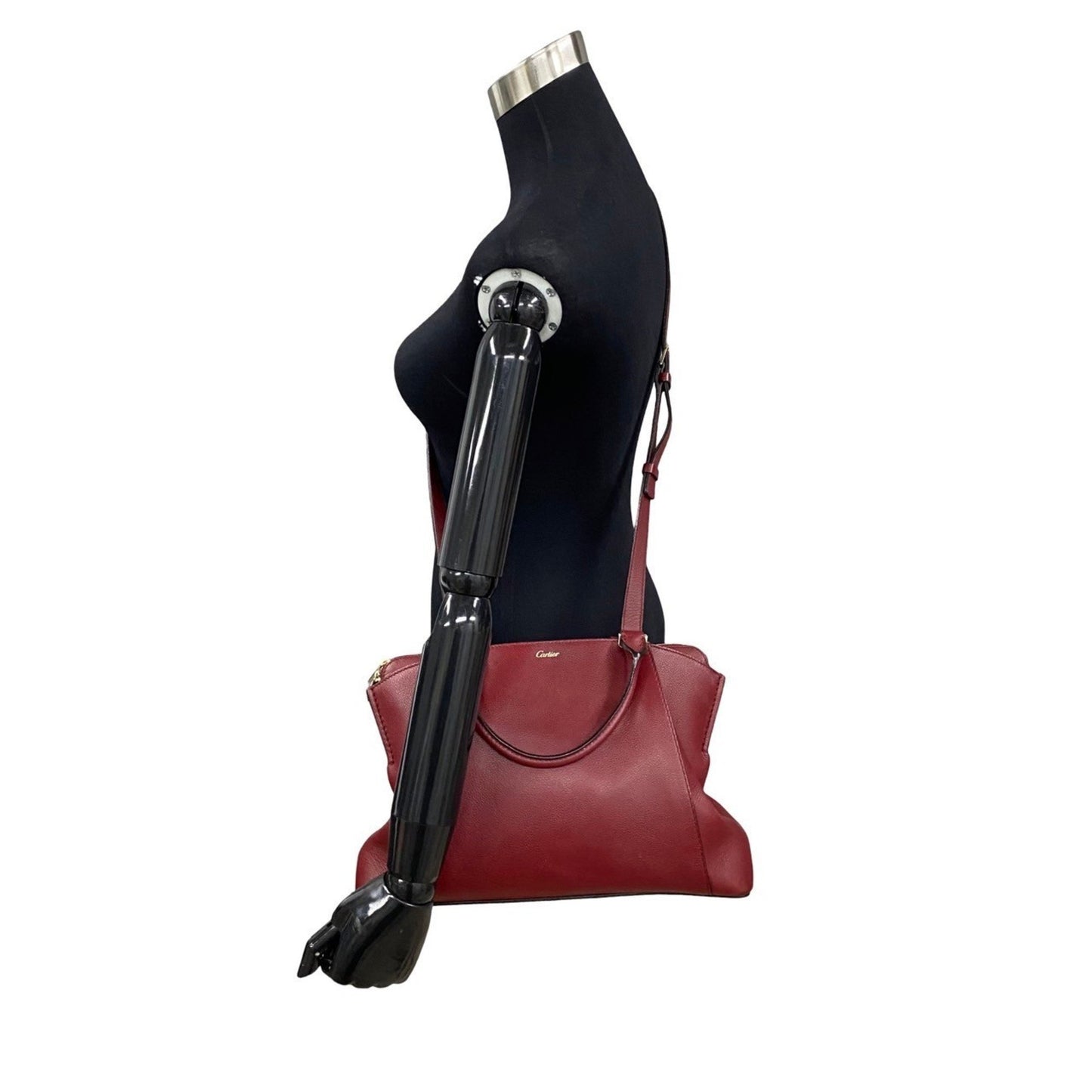 Cartier C de cartier, Burgundy, Leather, tote