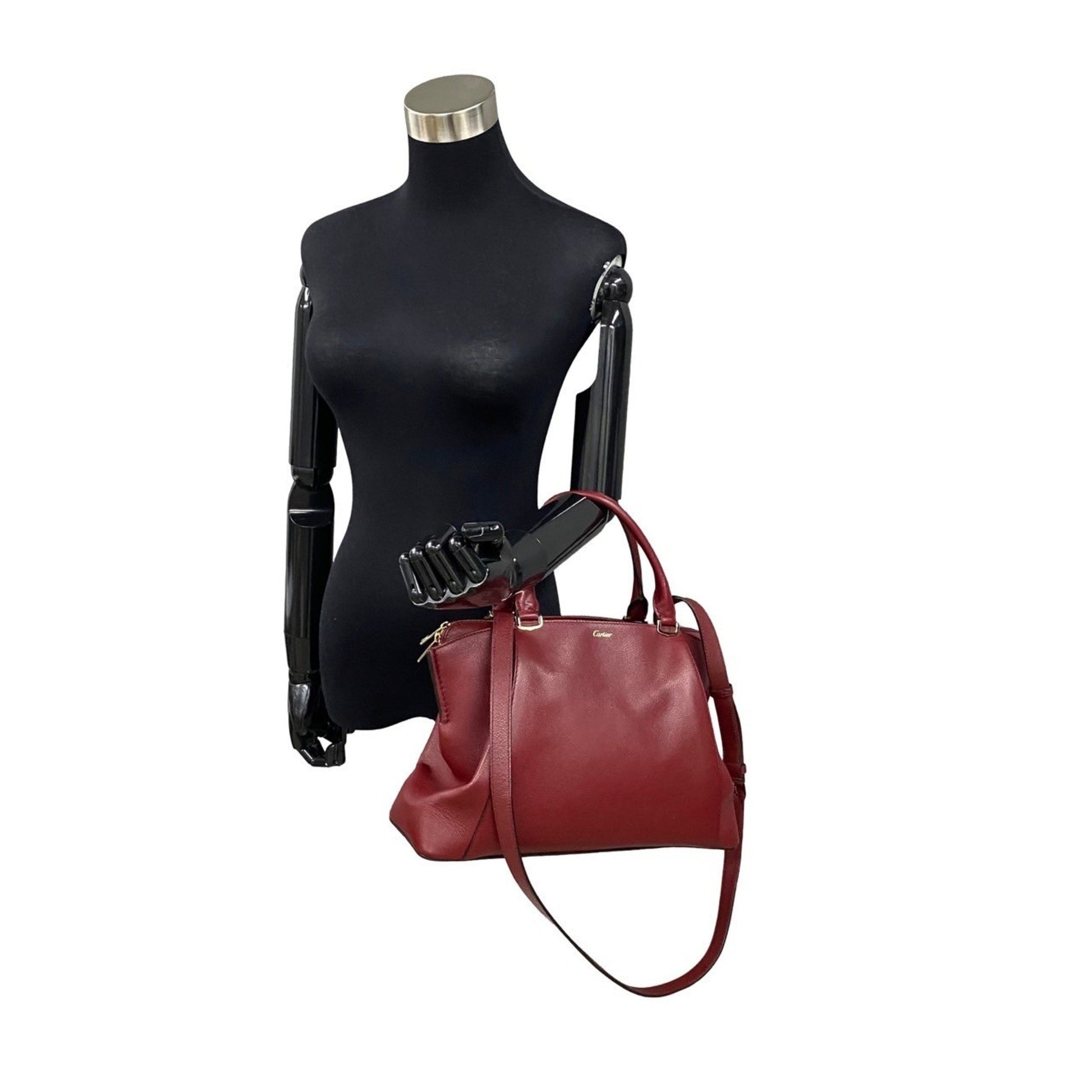 Cartier C de cartier, Burgundy, Leather, tote