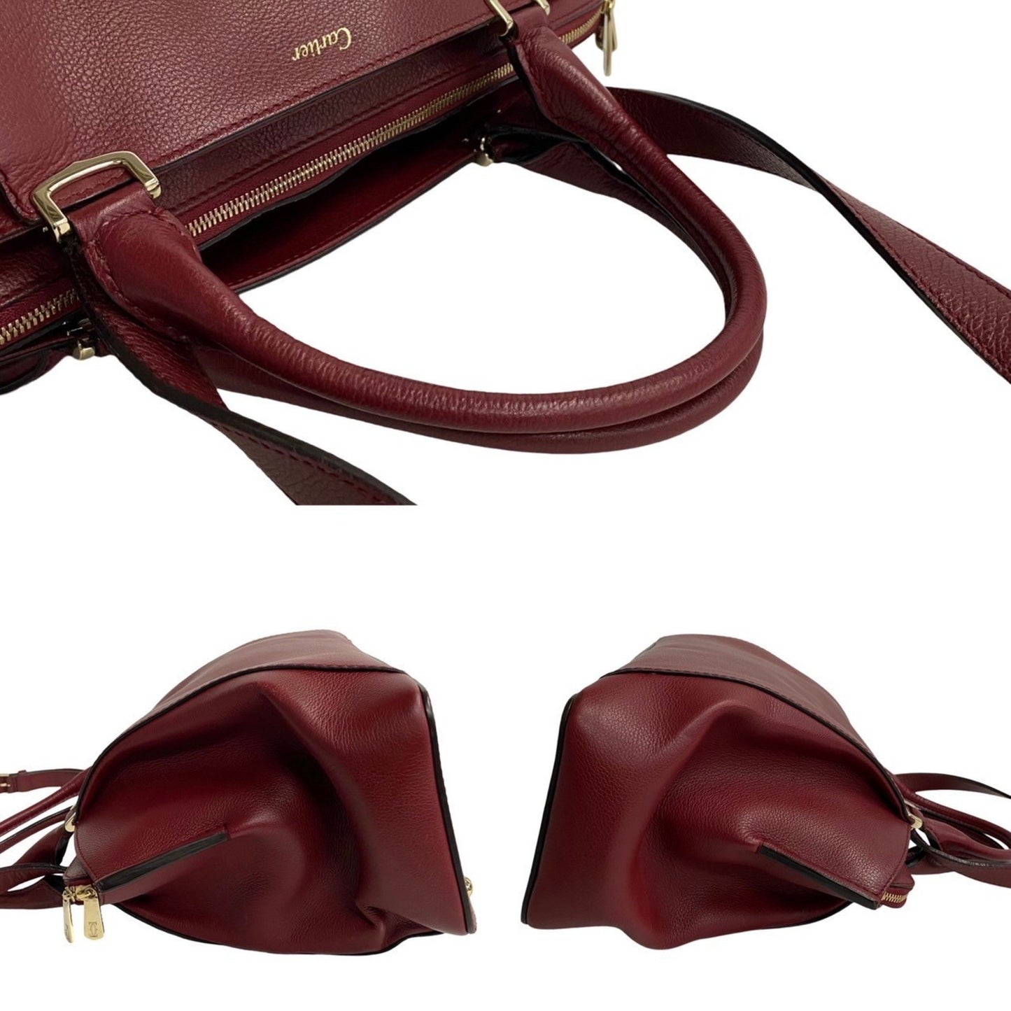 Cartier C de cartier, Burgundy, Leather, tote