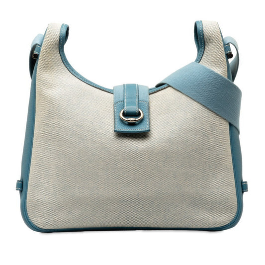 Hermès Tsako, Blue, Canvas, shoulder