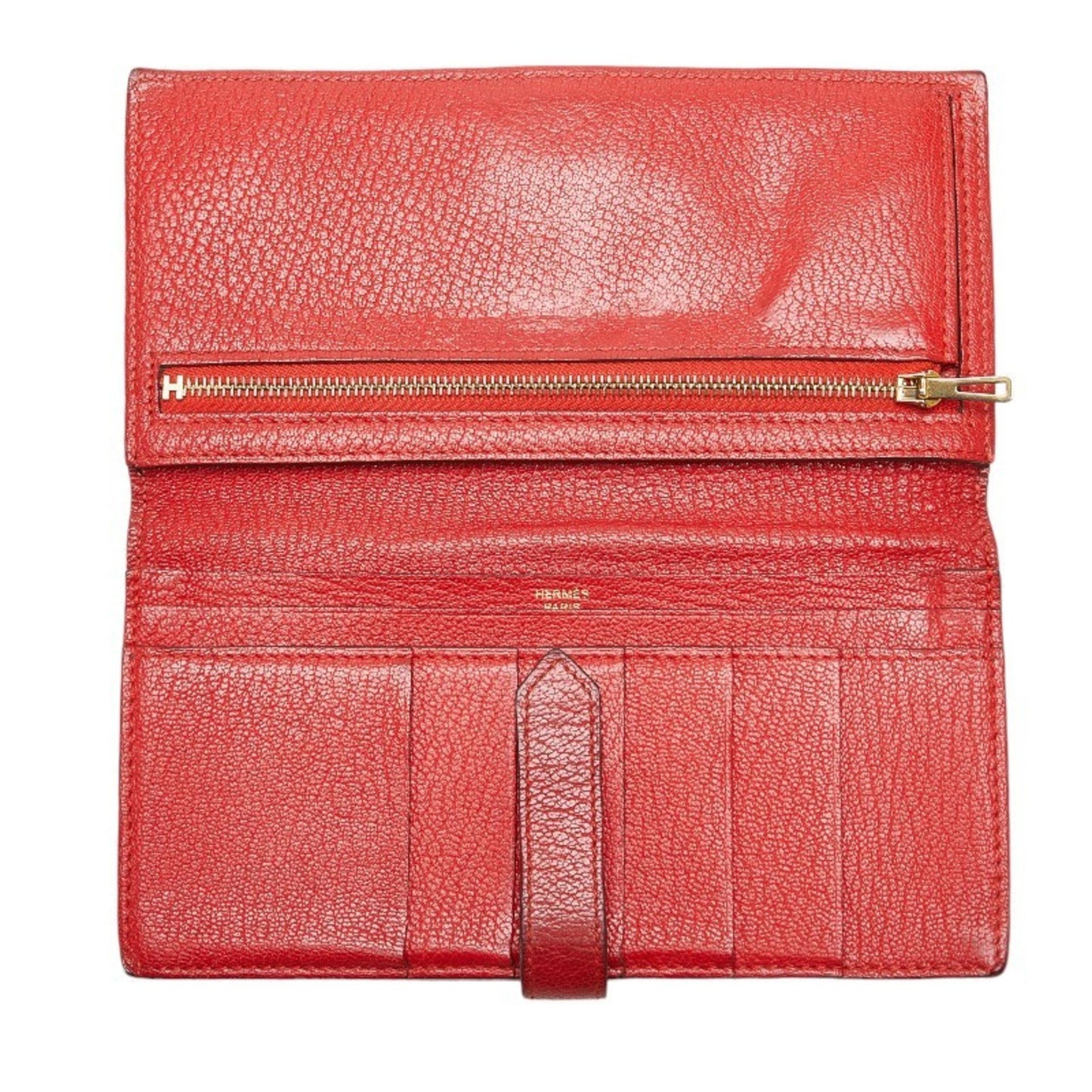 Hermès Béarn, Red, Leather, wallet