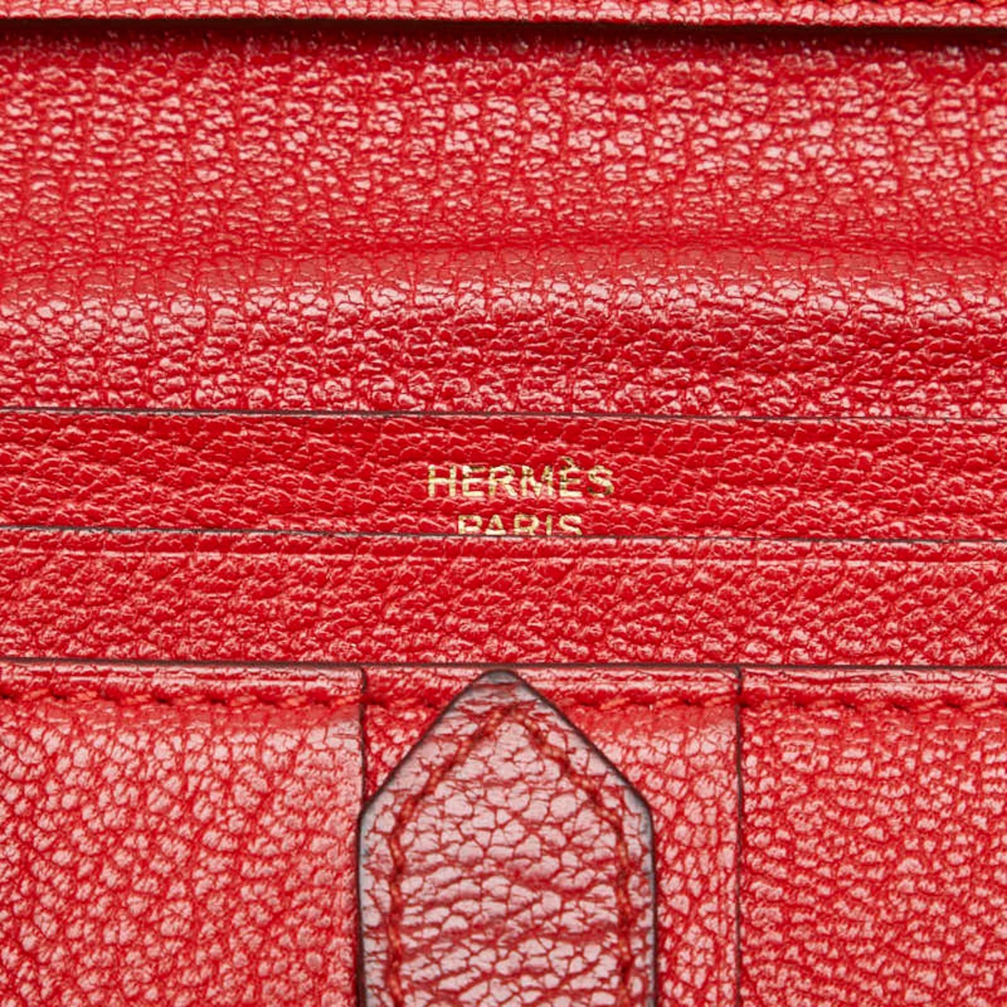 Hermès Béarn, Red, Leather, wallet