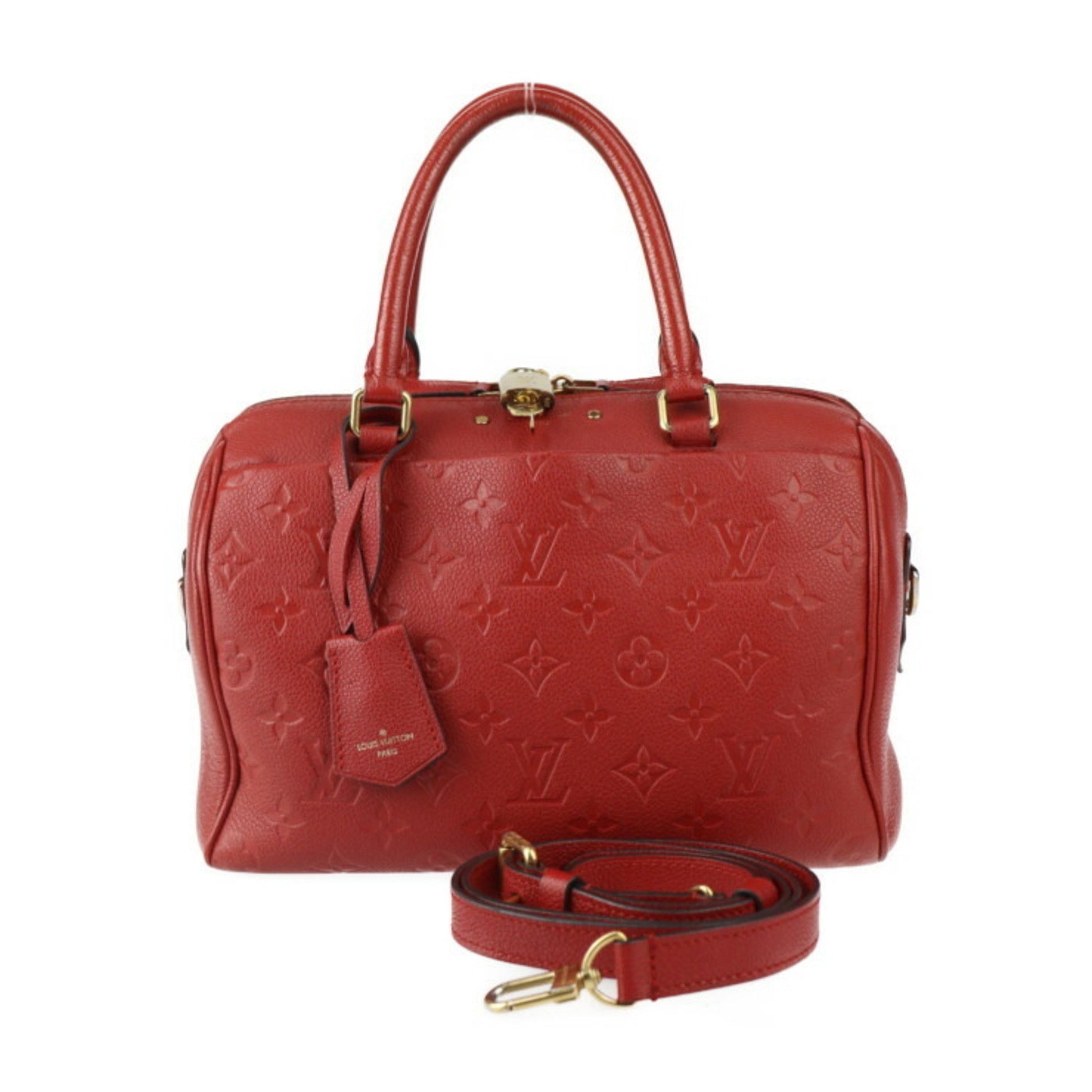 Louis Vuitton Speedy bandoulière 25, Red, Leather, handbag