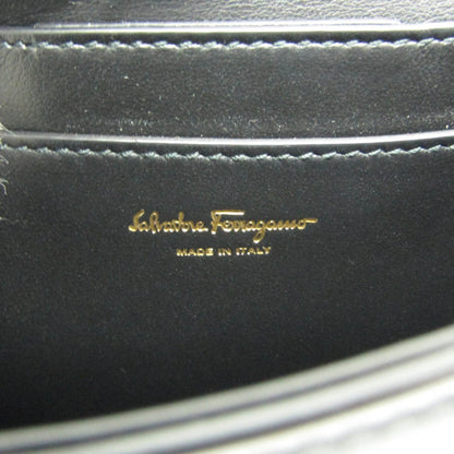 Salvatore Ferragamo Gancini, Black, Leather, shoulder