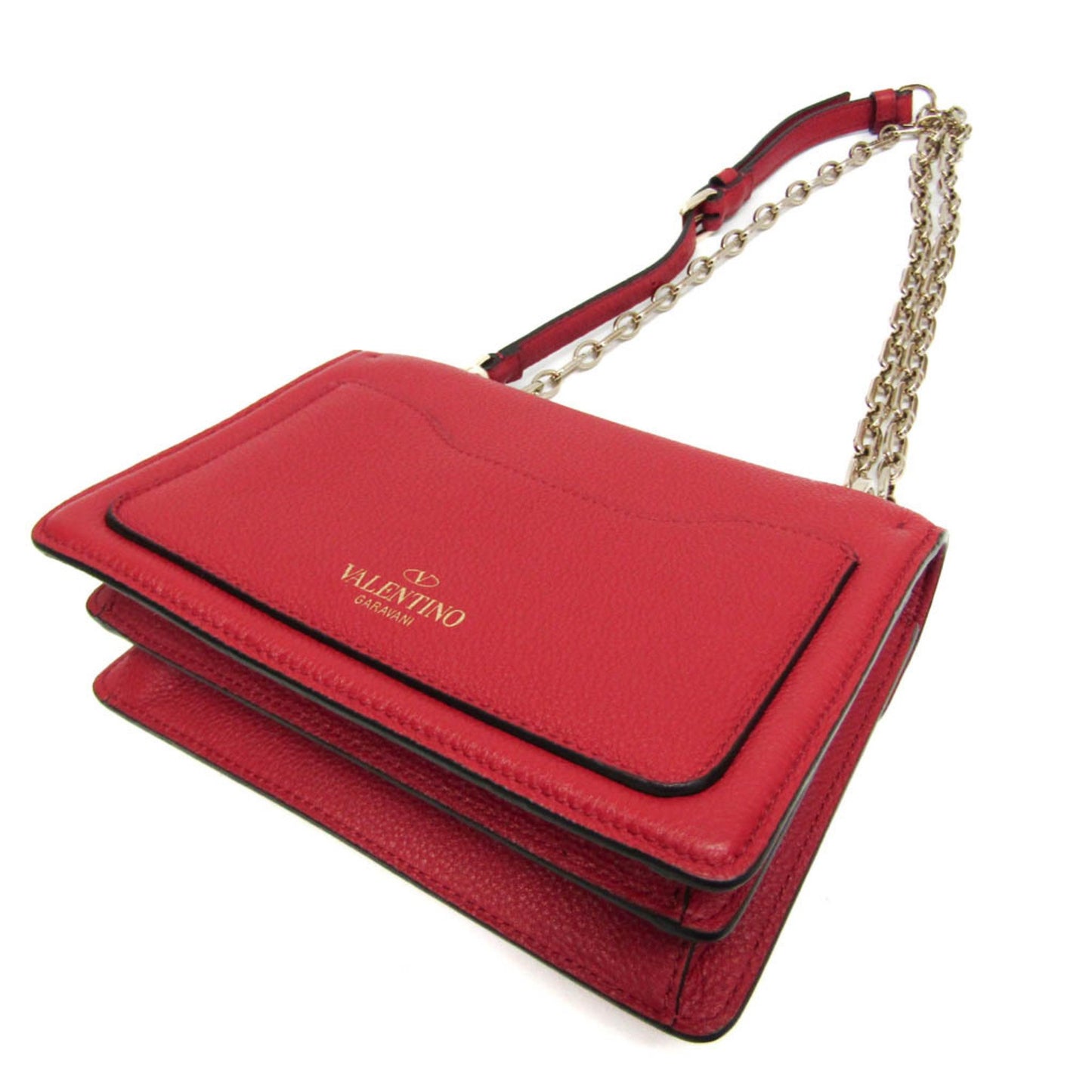 Valentino Garavani Uptown, Red, Leather, shoulder