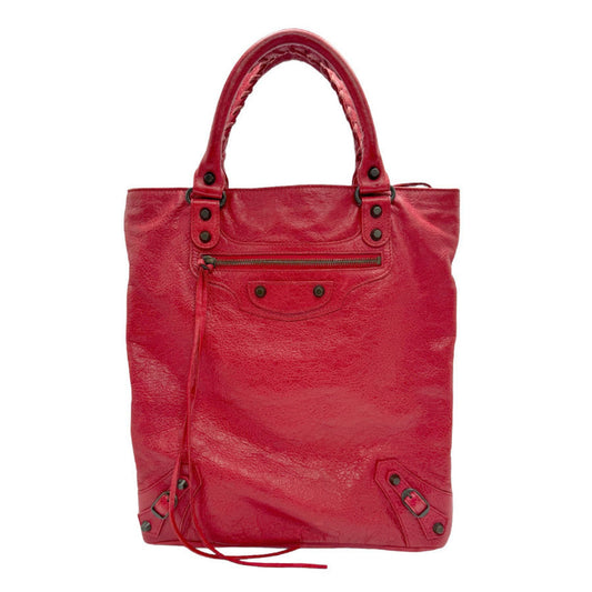 Balenciaga City, Red, Leather, shoulder