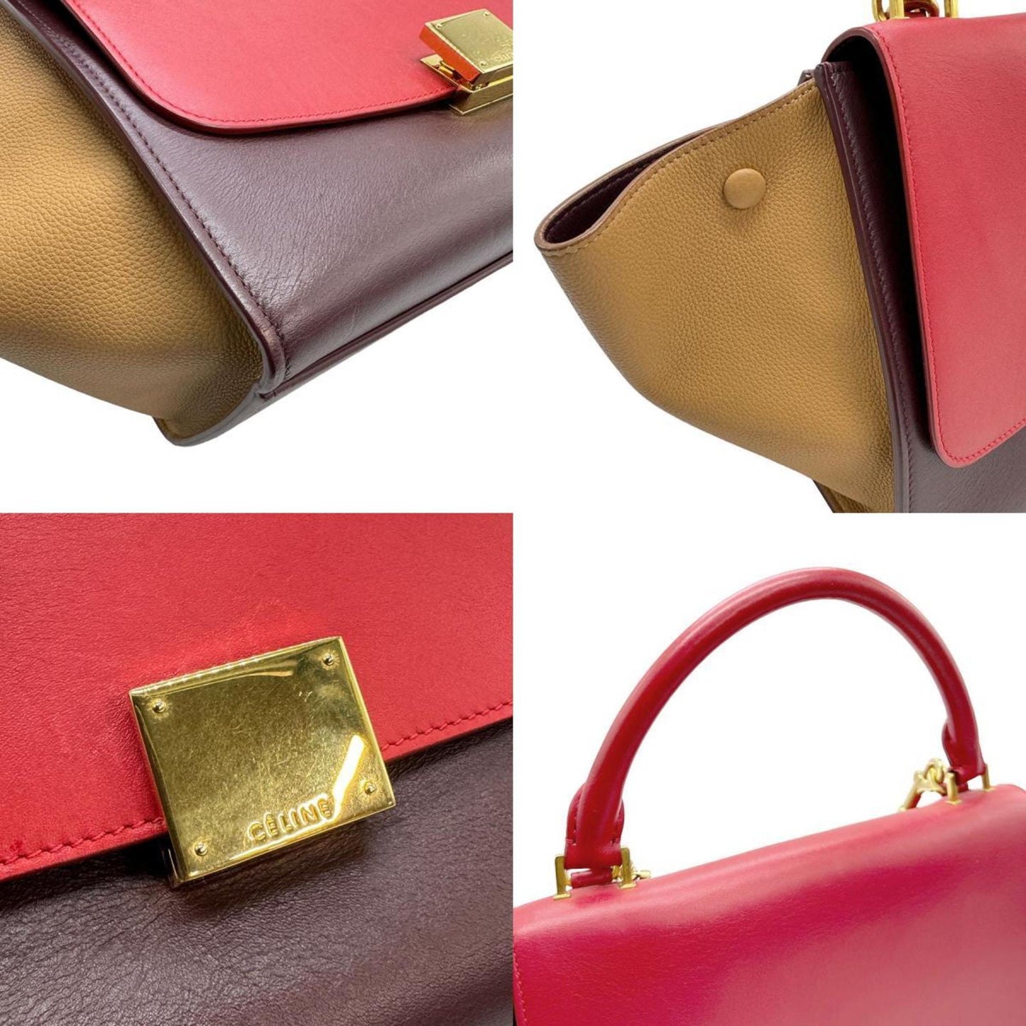 Céline Trapèze, Multicolour, Leather, shoulder