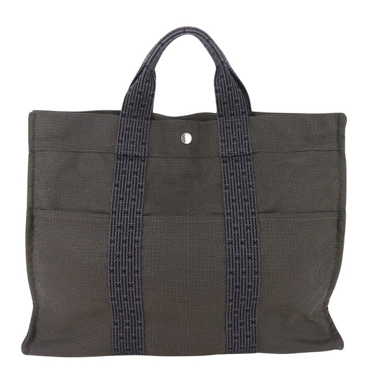 Hermès Herline, Grey, Canvas, tote