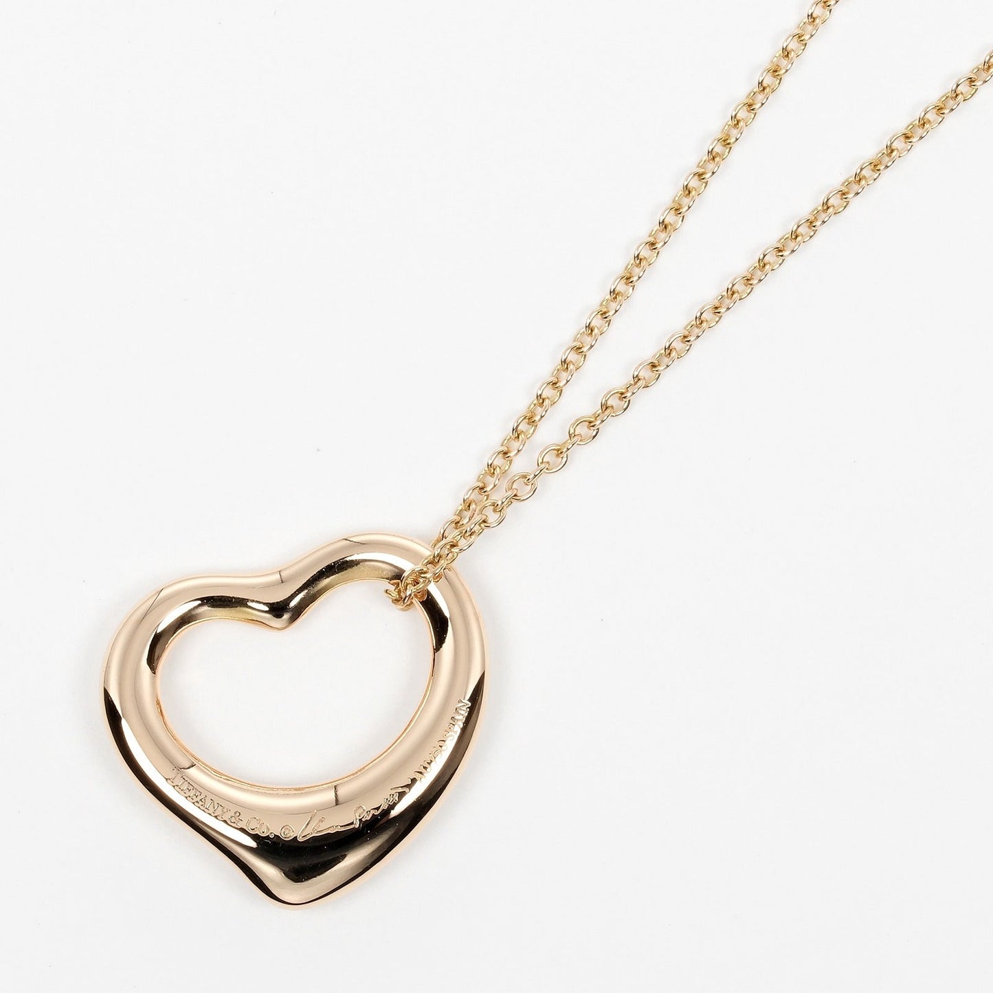 Tiffany & Co Open Heart, Gold, Rose Gold, necklace