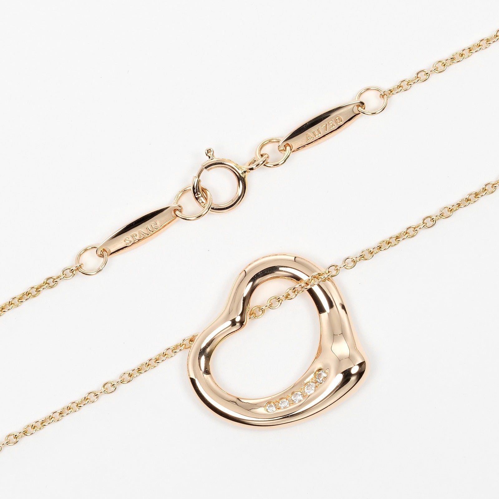 Tiffany & Co Open Heart, Gold, Rose Gold, necklace