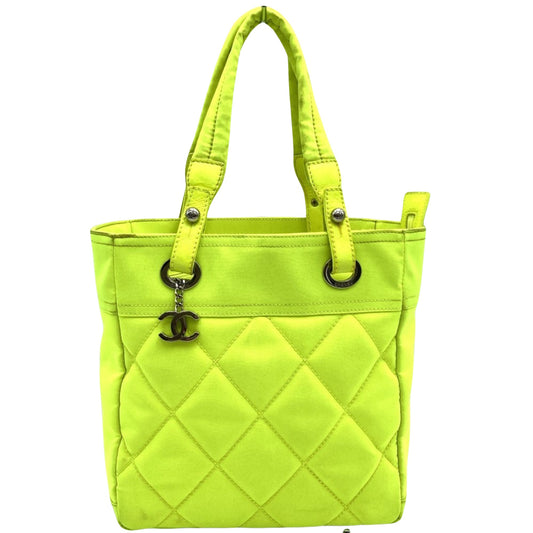 Chanel Cabas, Yellow, Canvas, tote