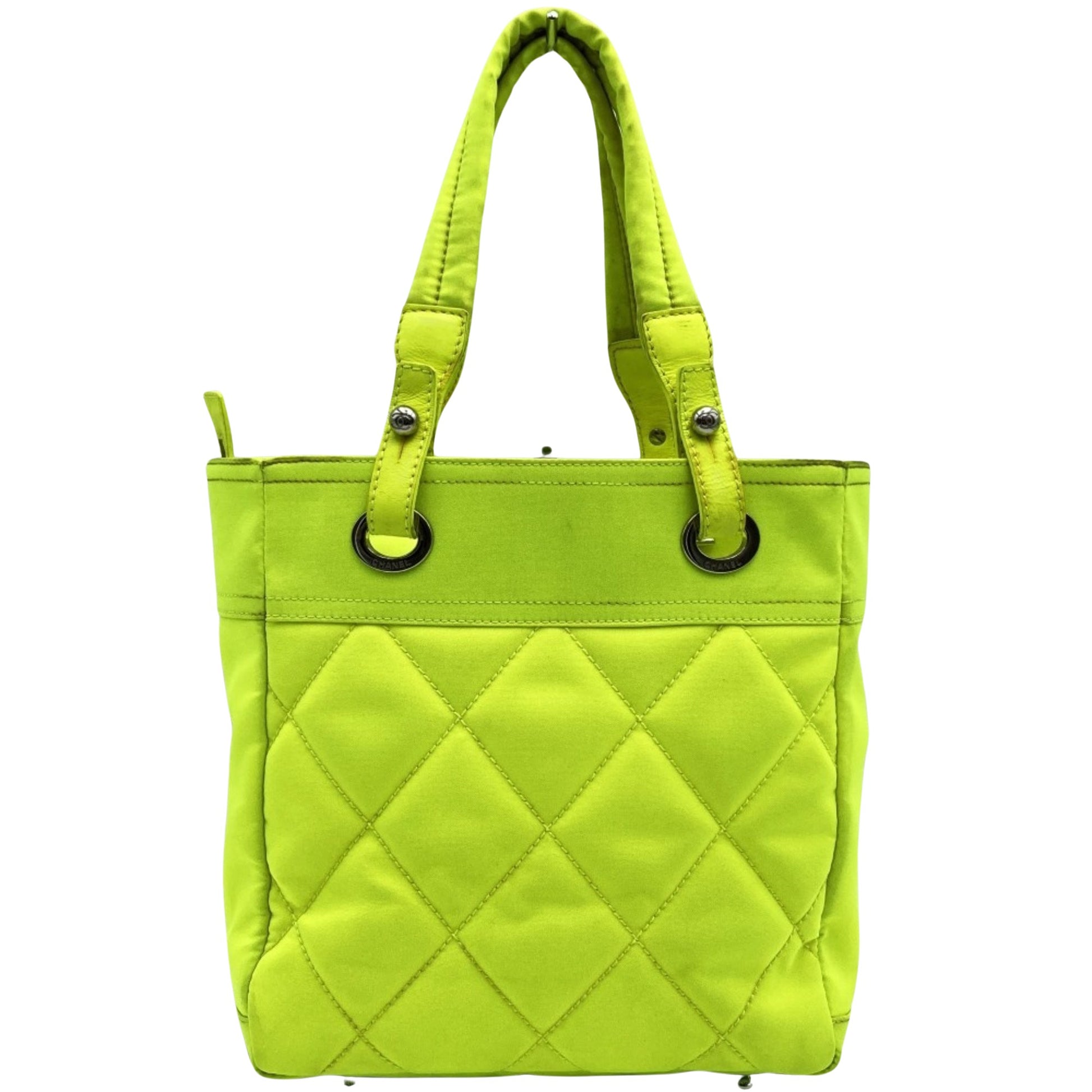 Chanel Cabas, Yellow, Canvas, tote