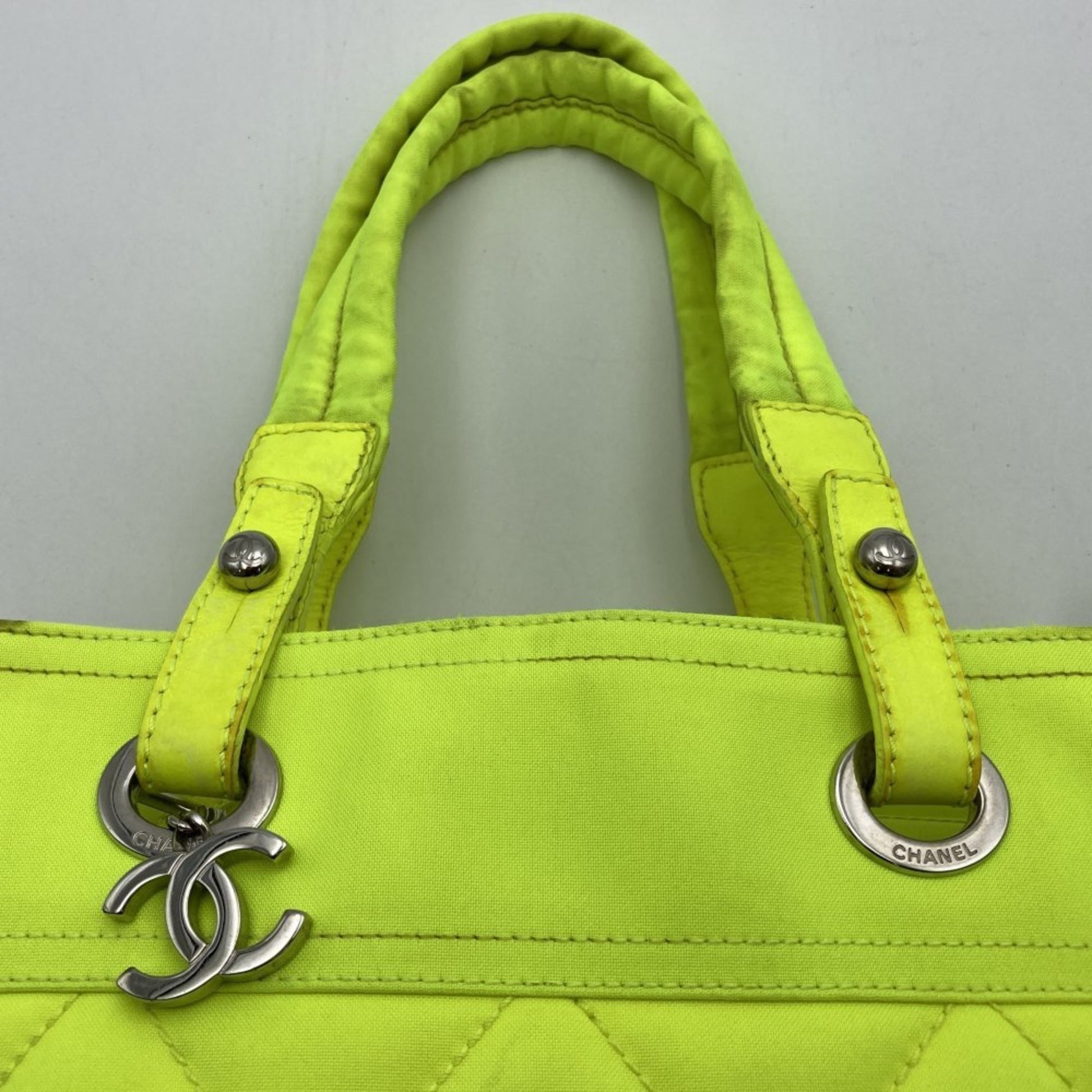 Chanel Cabas, Yellow, Canvas, tote