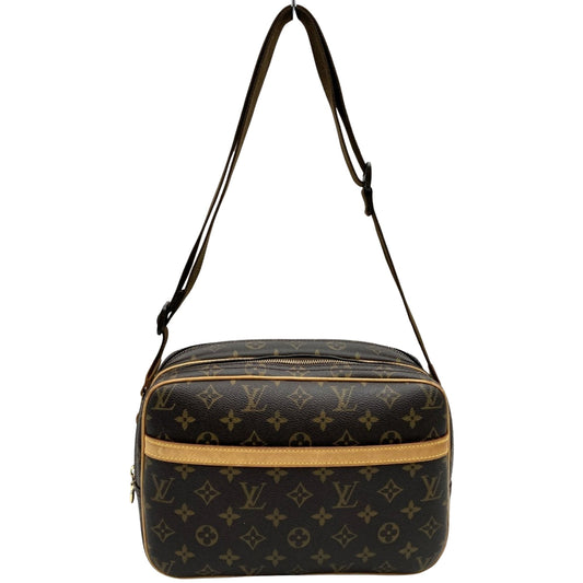 Louis Vuitton Reporter, Brown, Canvas, shoulder