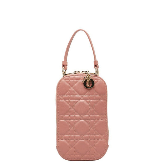 Dior Lady Dior, Pink, Leather, shoulder