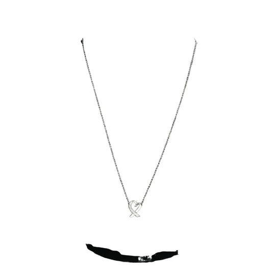 Tiffany & Co Loving heart, Silver, White Gold, necklace