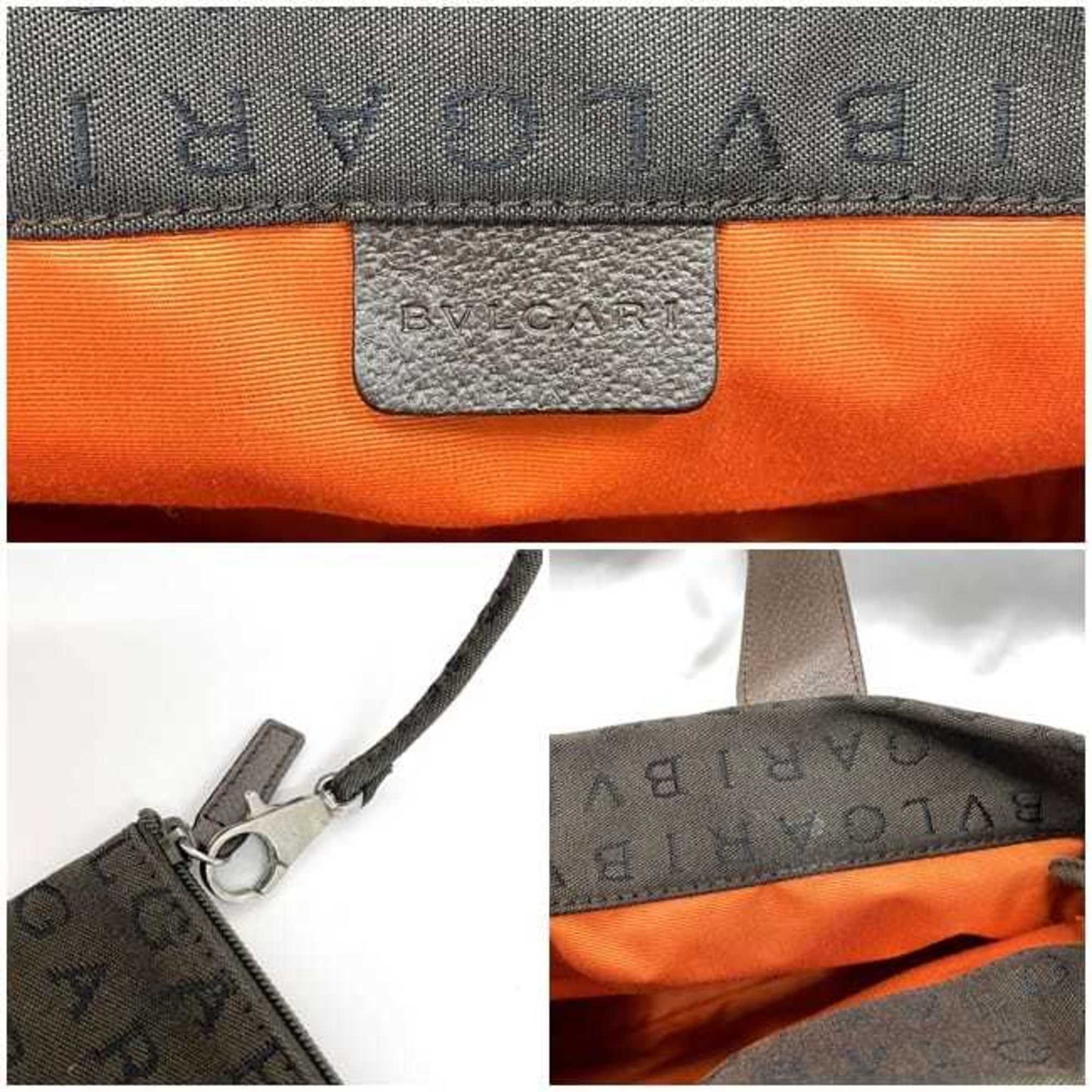 Bulgari Logo Mania, Brown, Canvas, tote