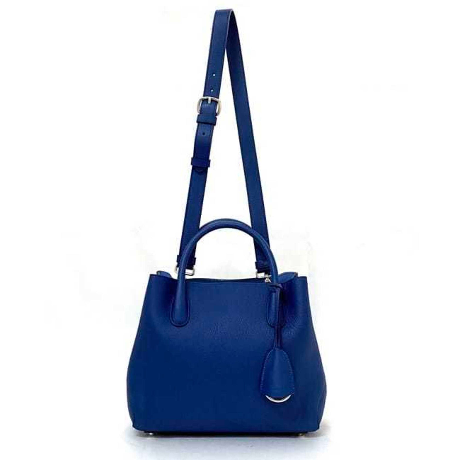 Dior Open bar, Blue, Leather, tote