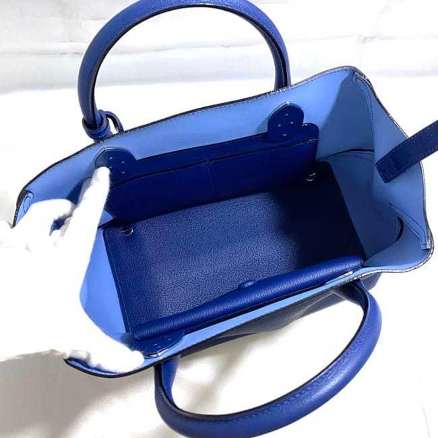 Dior Open bar, Blue, Leather, tote