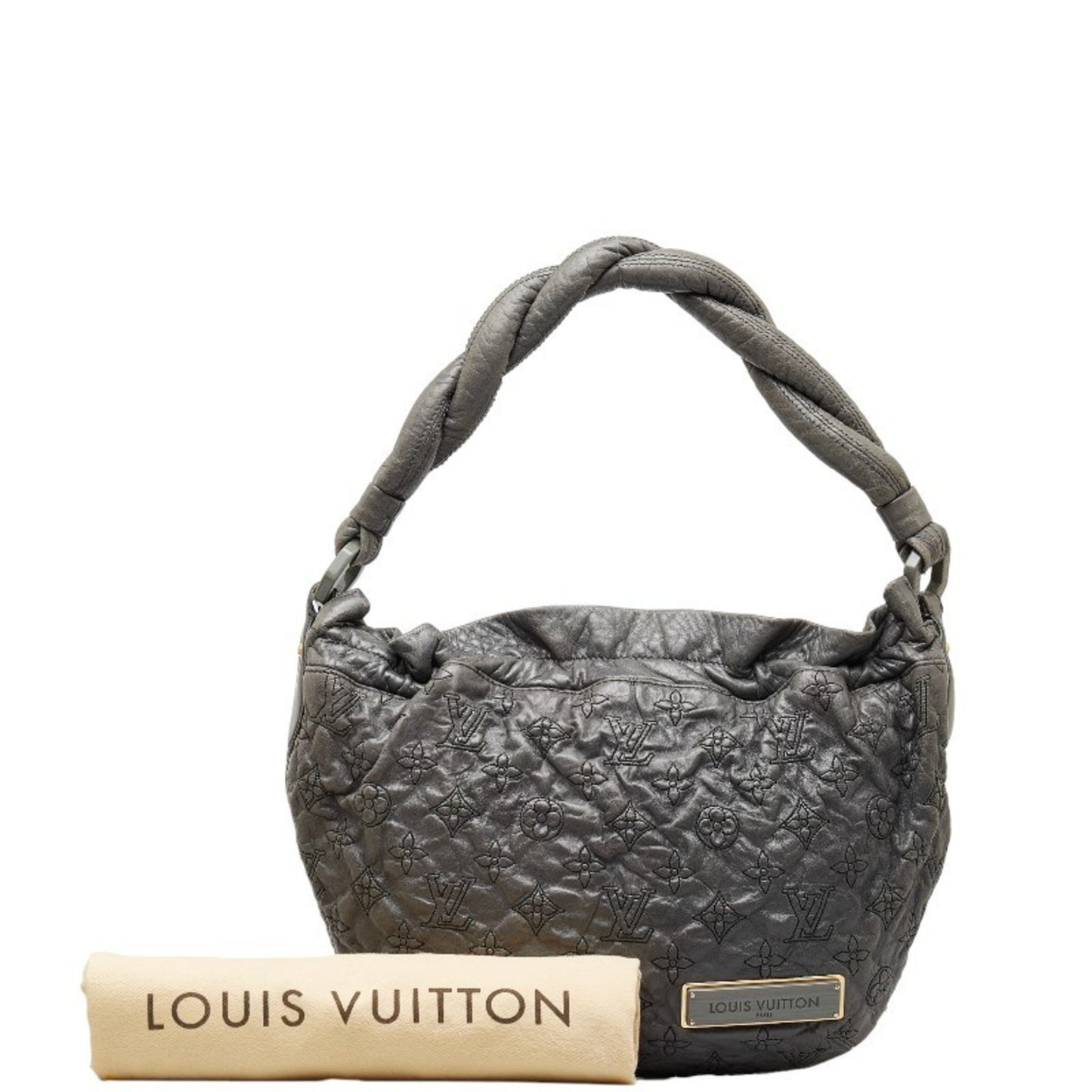 Louis Vuitton Olympe, Grey, Leather, shoulder