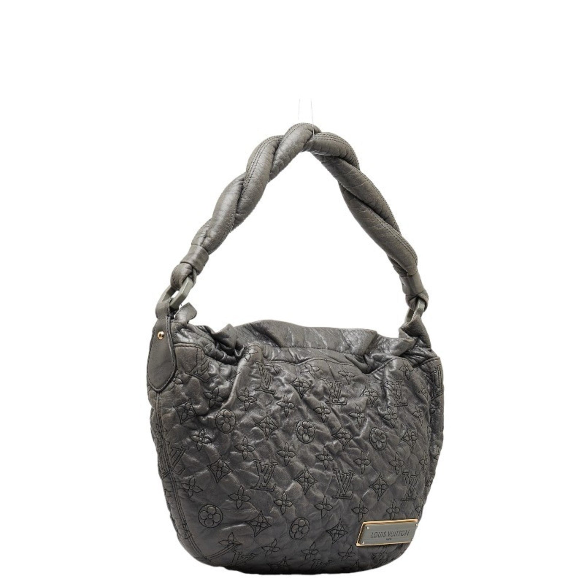 Louis Vuitton Olympe, Grey, Leather, shoulder