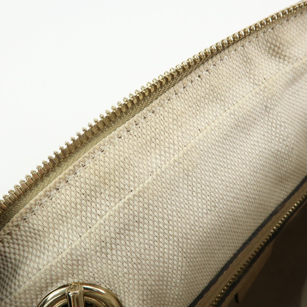 Gucci Soho Chain Zip Leather, Beige, Leather, Shoulder Bag