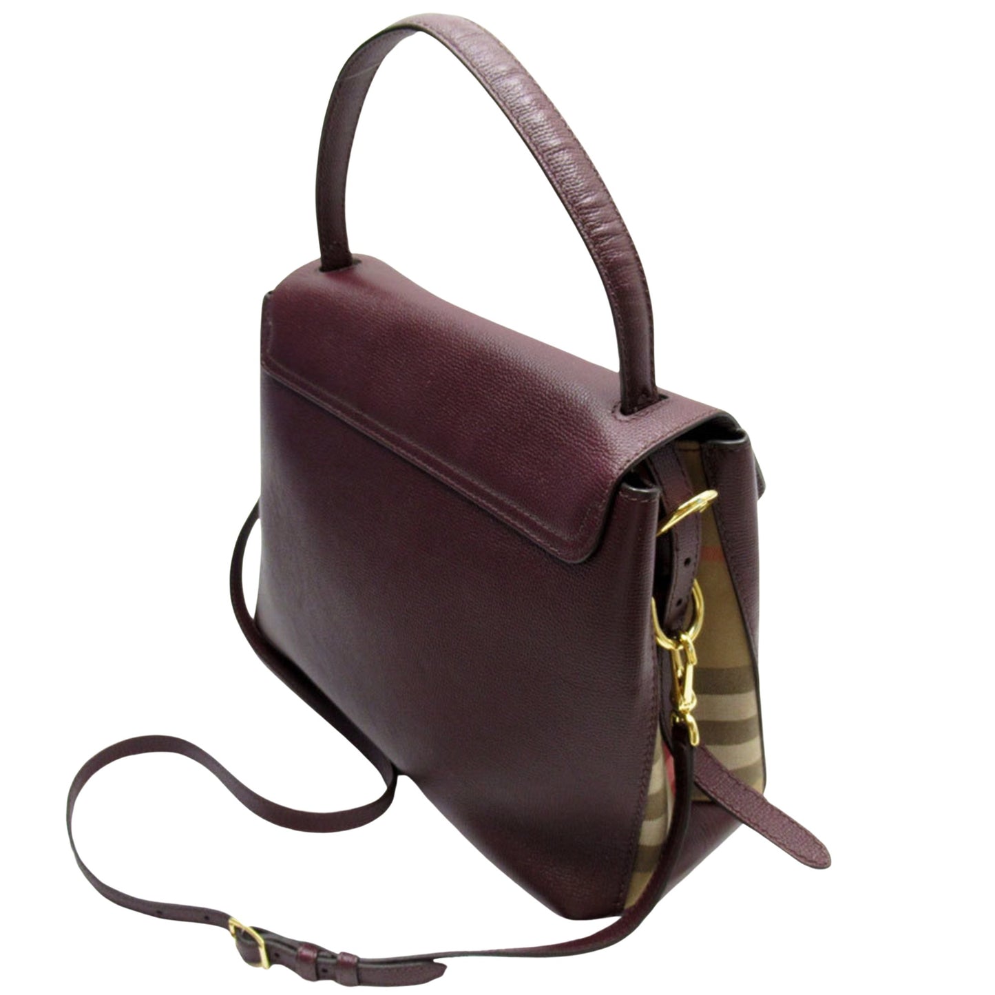 Burberry, Burgundy, Leather, handbag