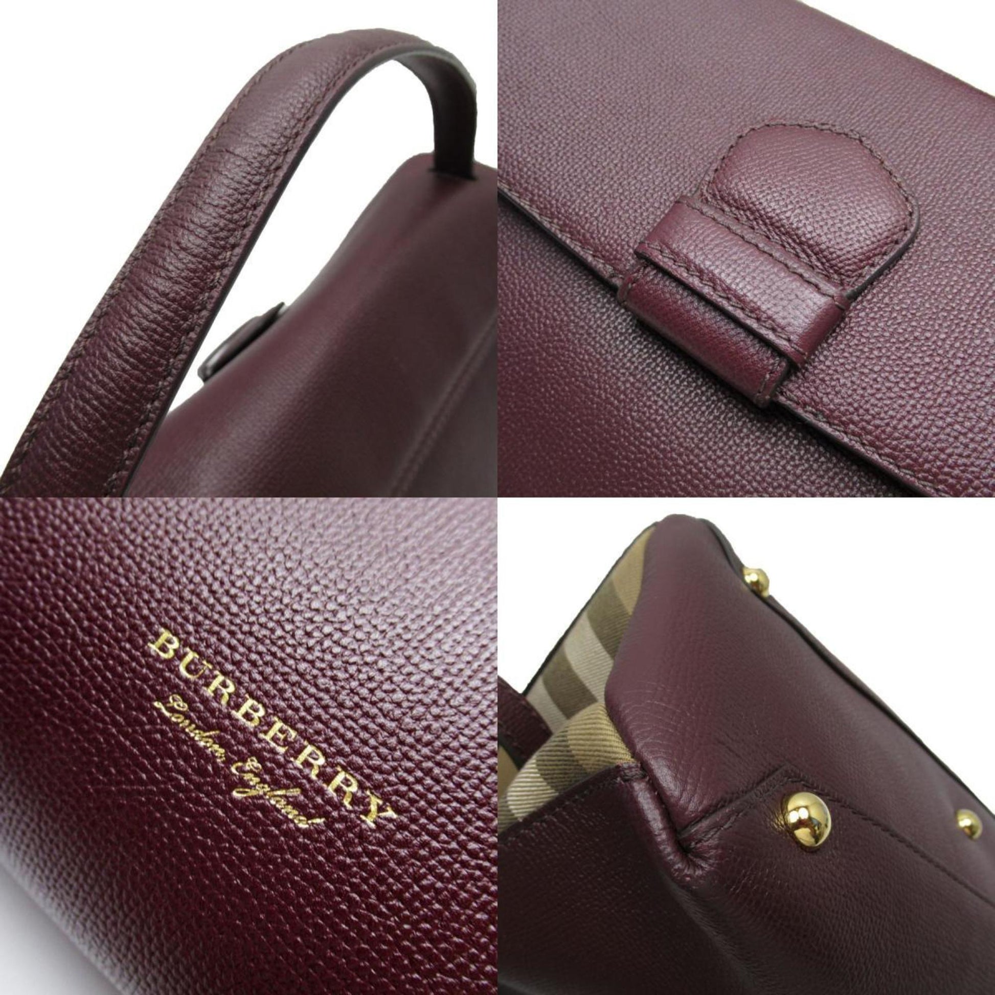 Burberry, Burgundy, Leather, handbag