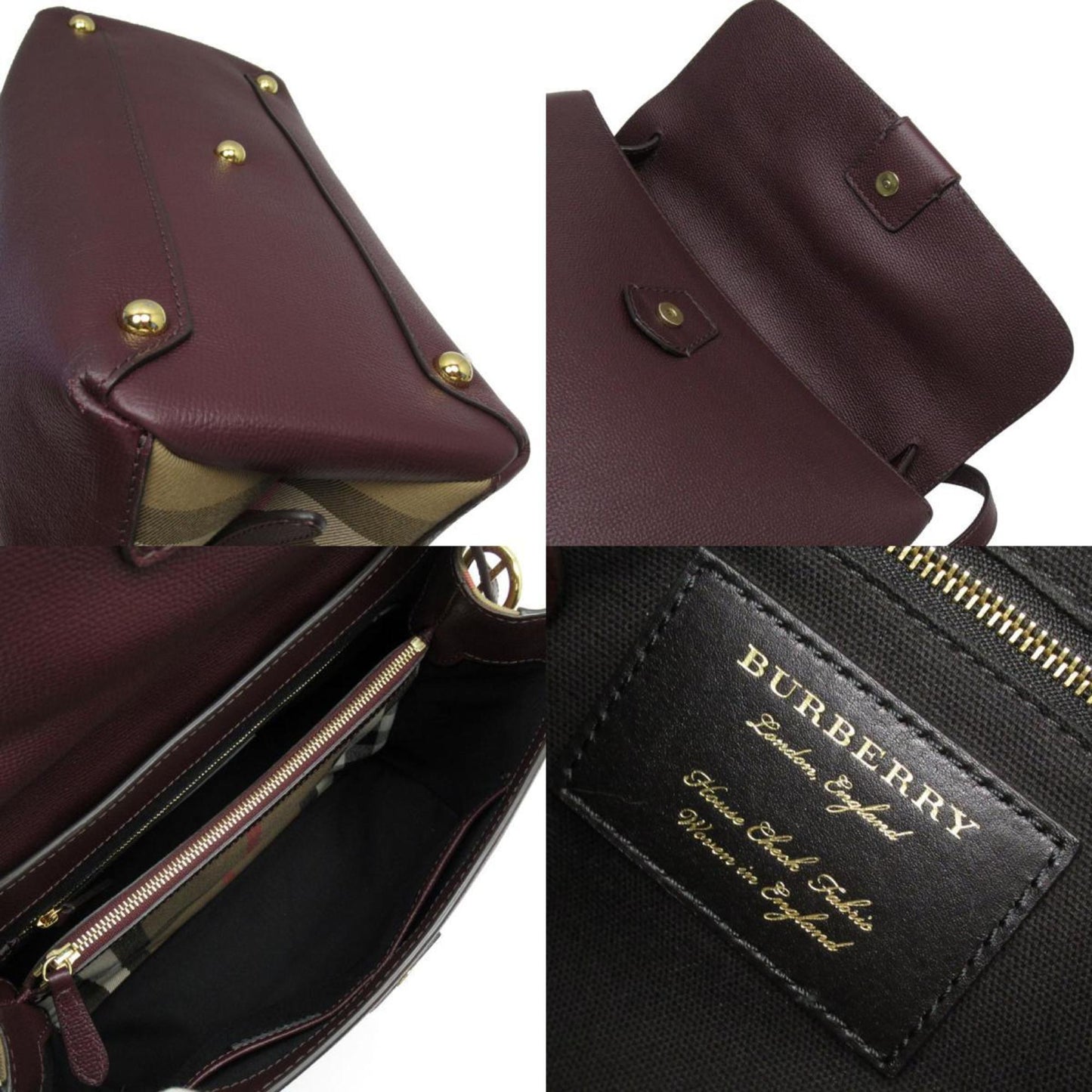 Burberry, Burgundy, Leather, handbag