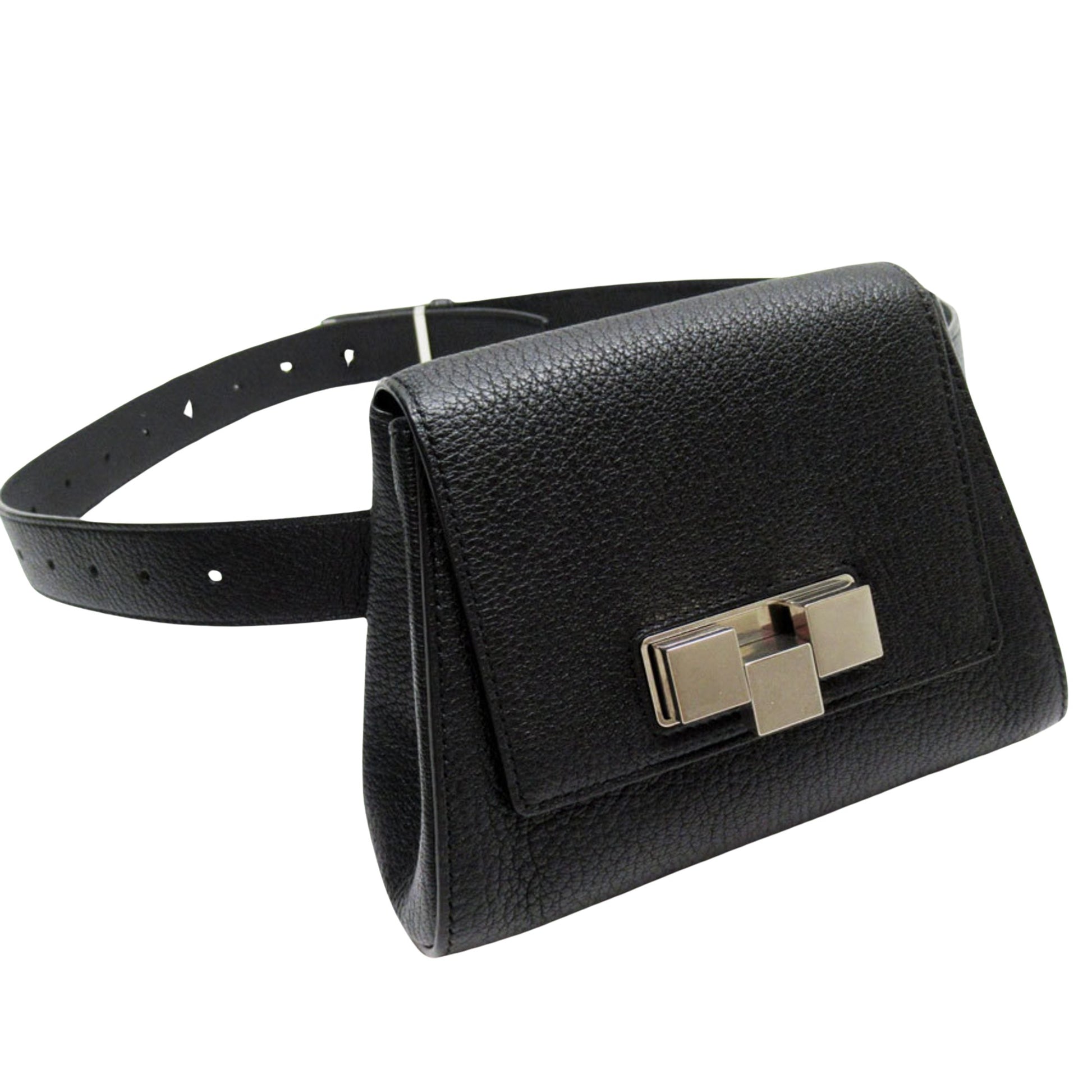 Bottega Veneta, Black, Leather, clutch