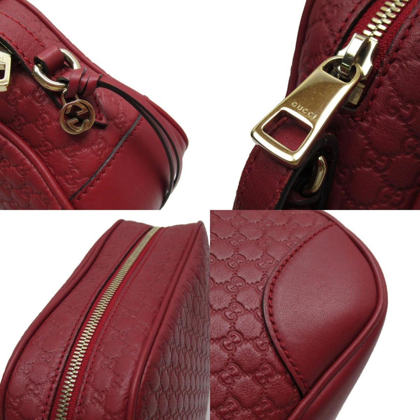 Gucci Micro guccissima, Red, Leather, shoulder