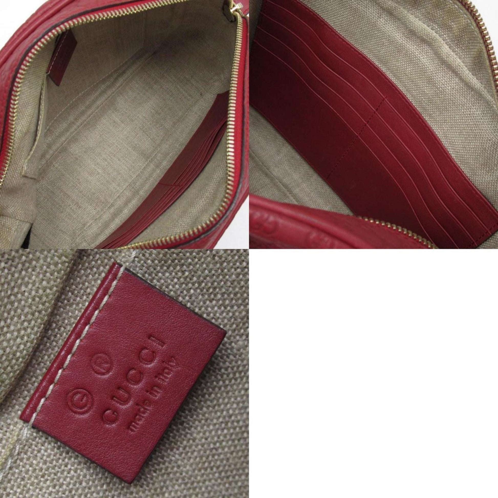 Gucci Micro guccissima, Red, Leather, shoulder