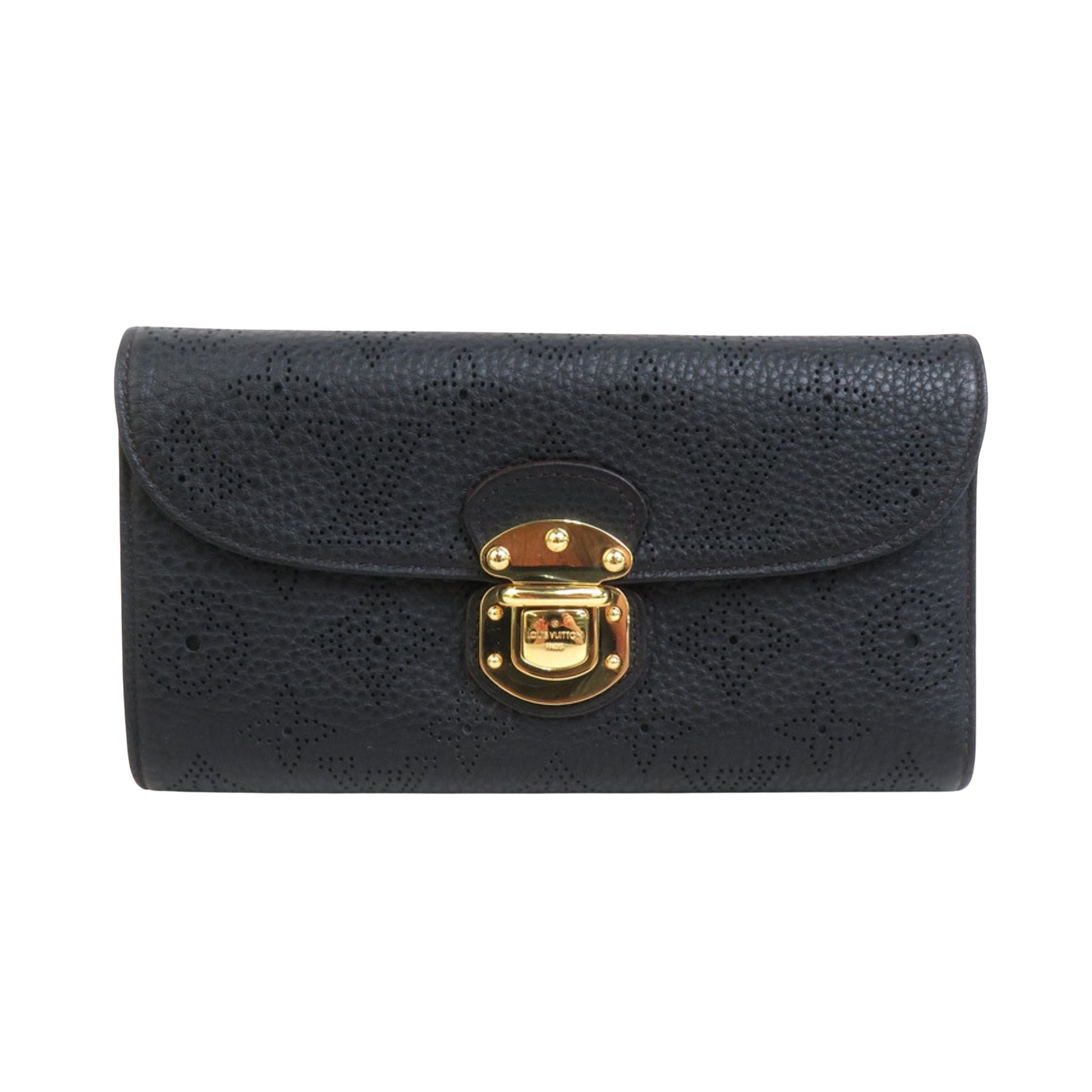 Louis Vuitton Portefeuille Amelia, Black, Leather, wallet