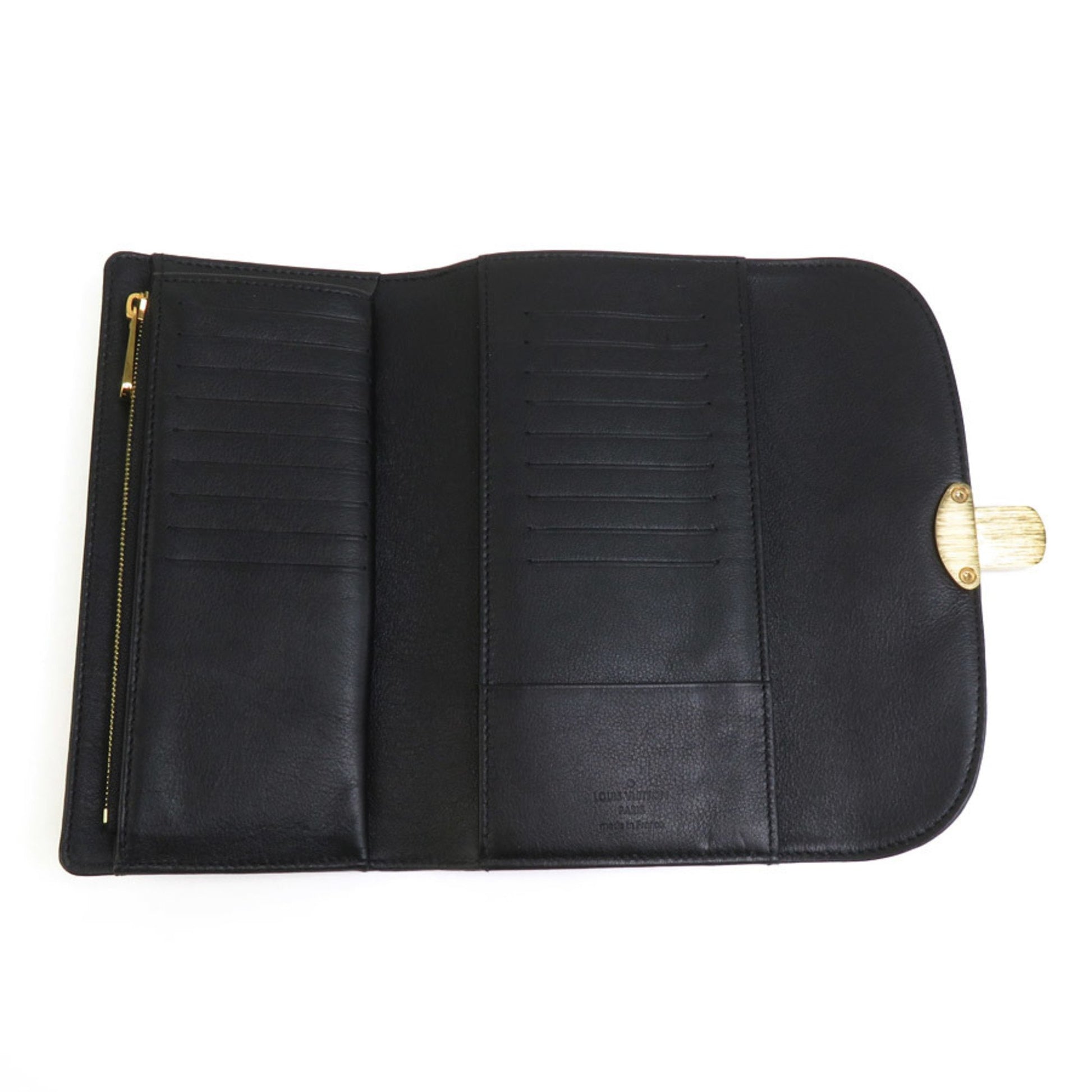 Louis Vuitton Portefeuille Amelia, Black, Leather, wallet