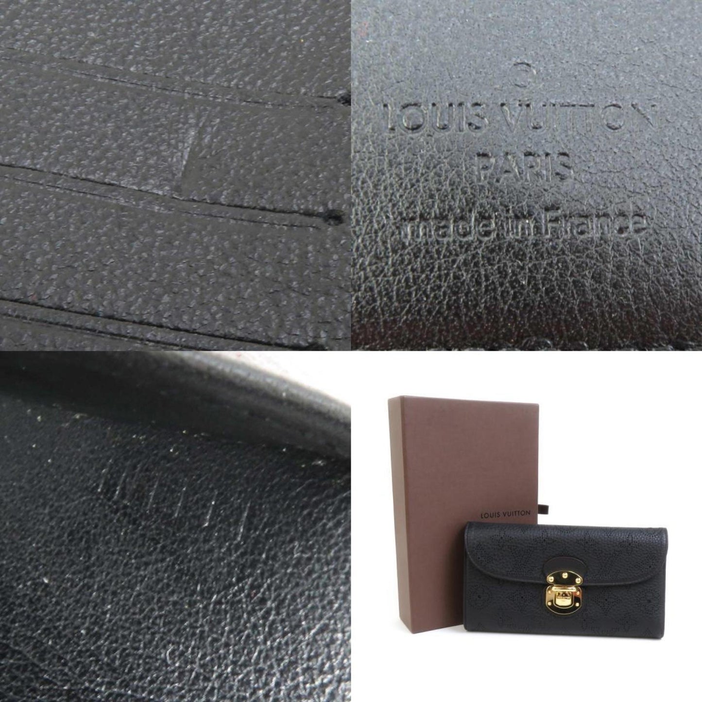 Louis Vuitton Portefeuille Amelia, Black, Leather, wallet