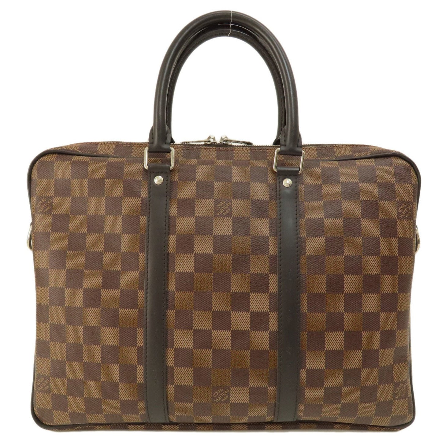 Louis Vuitton Porte Documents Voyage, Brown, Canvas, briefcase