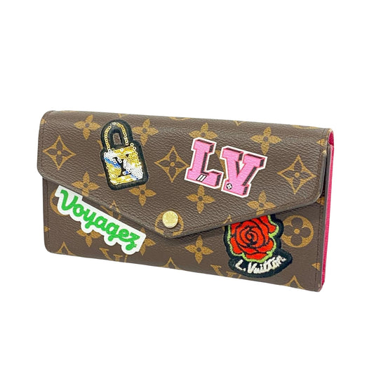 Louis Vuitton Portefeuille Sarah, Brown, Canvas, wallet