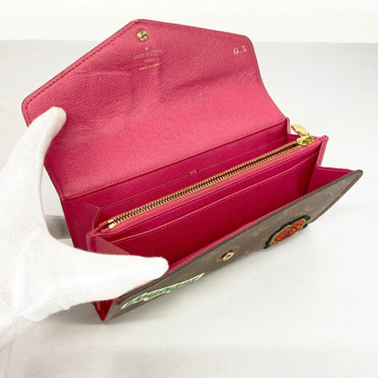 Louis Vuitton Portefeuille Sarah, Brown, Canvas, wallet