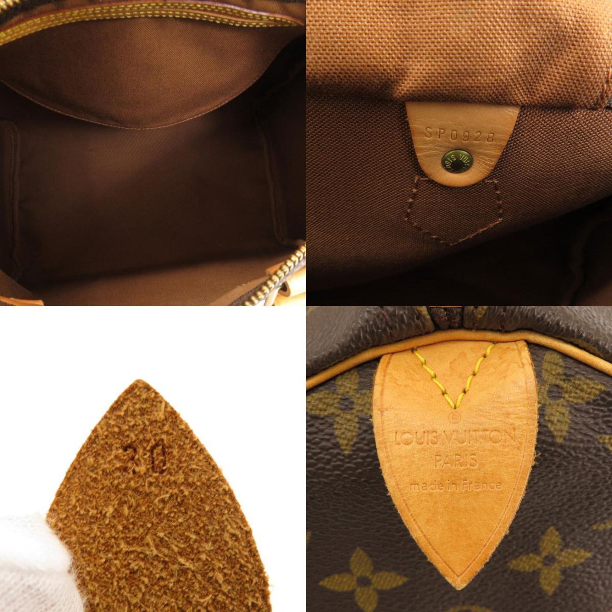 Louis Vuitton Speedy 30, Brown, Canvas, travel