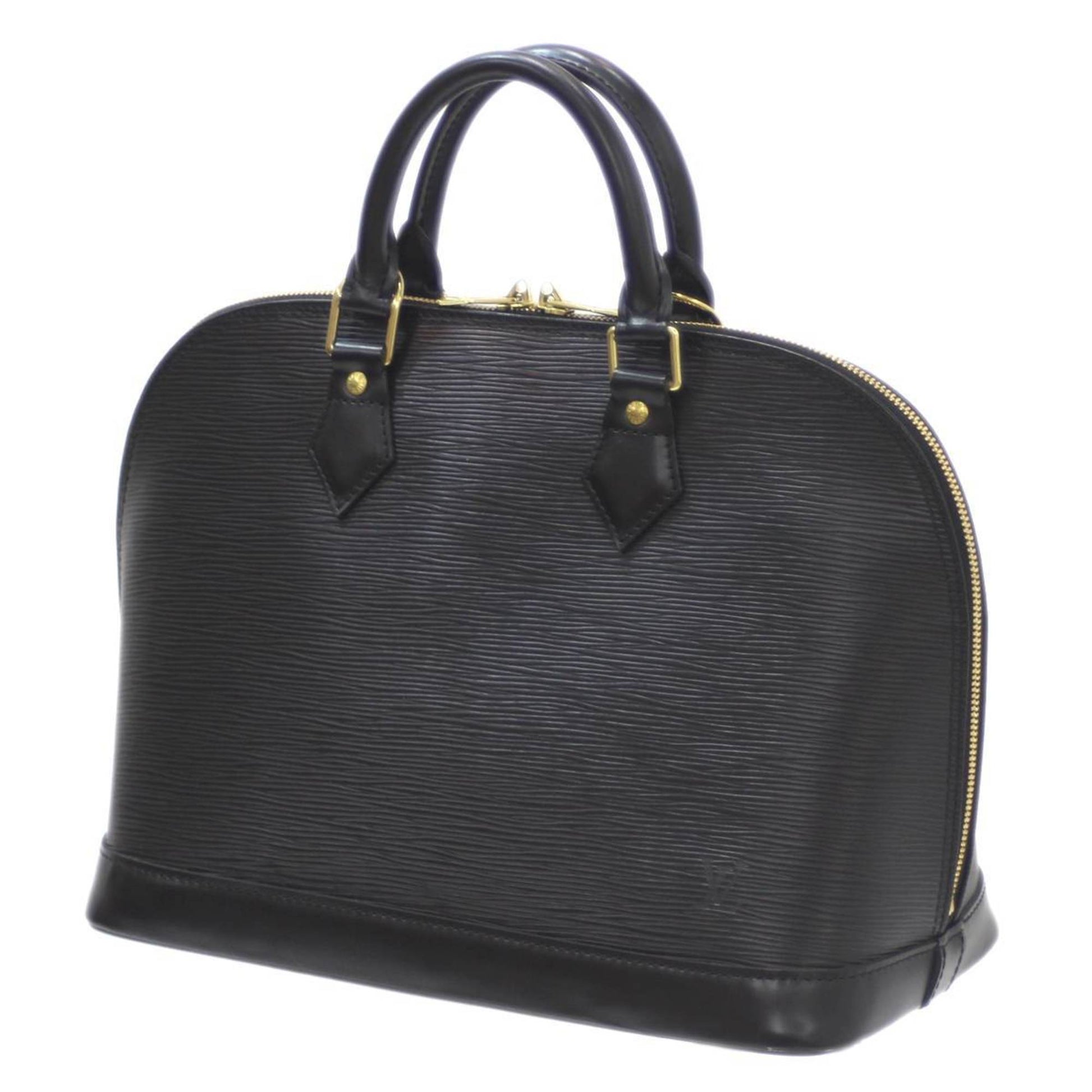 Louis Vuitton Alma, Black, Leather, handbag