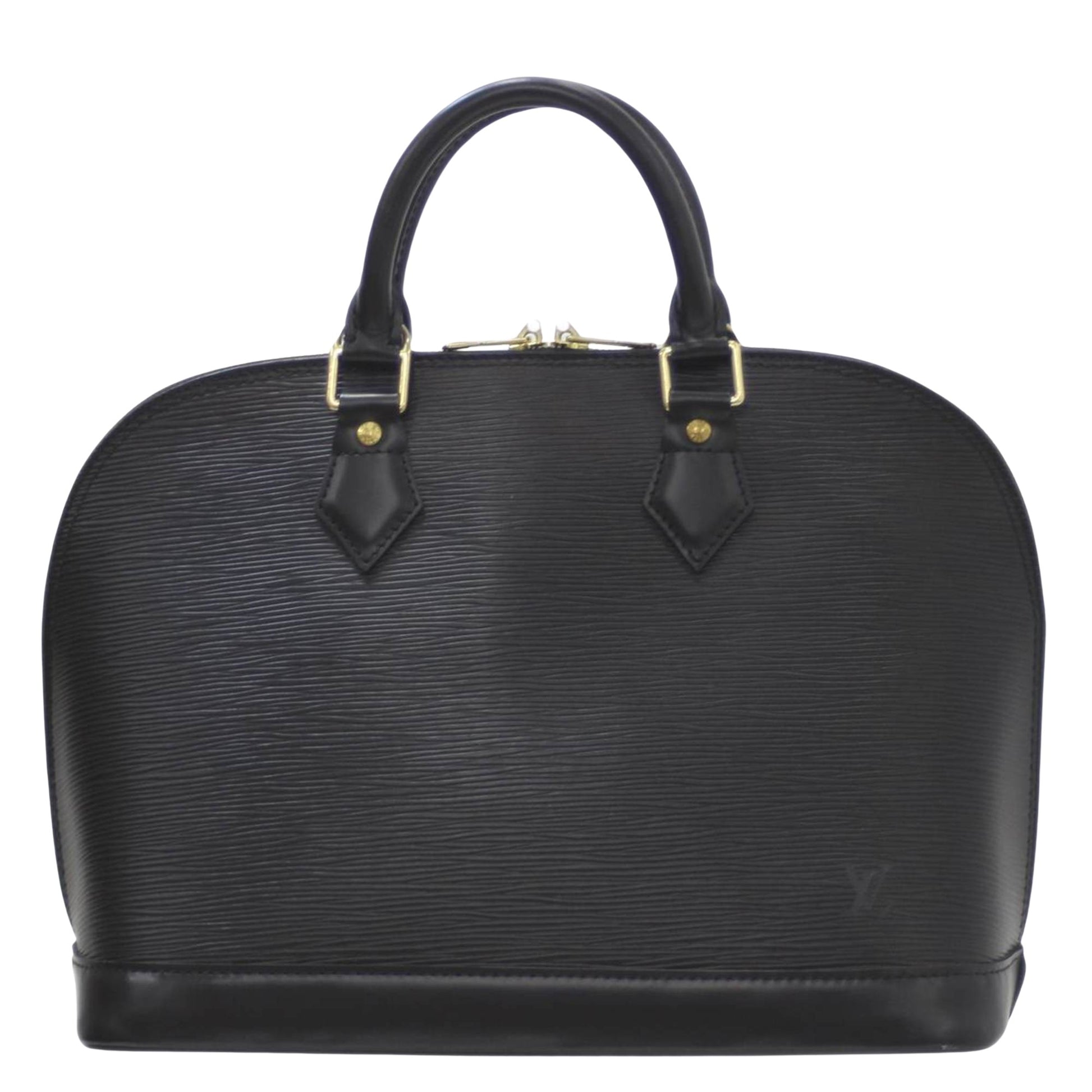 Louis Vuitton Alma, Black, Leather, handbag