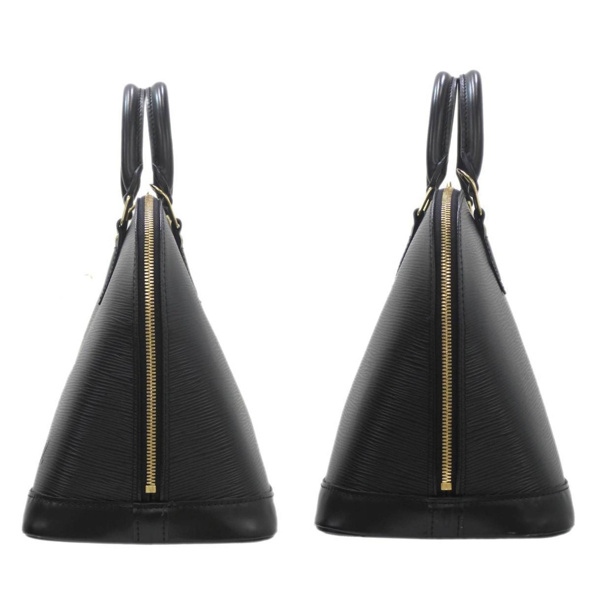 Louis Vuitton Alma, Black, Leather, handbag