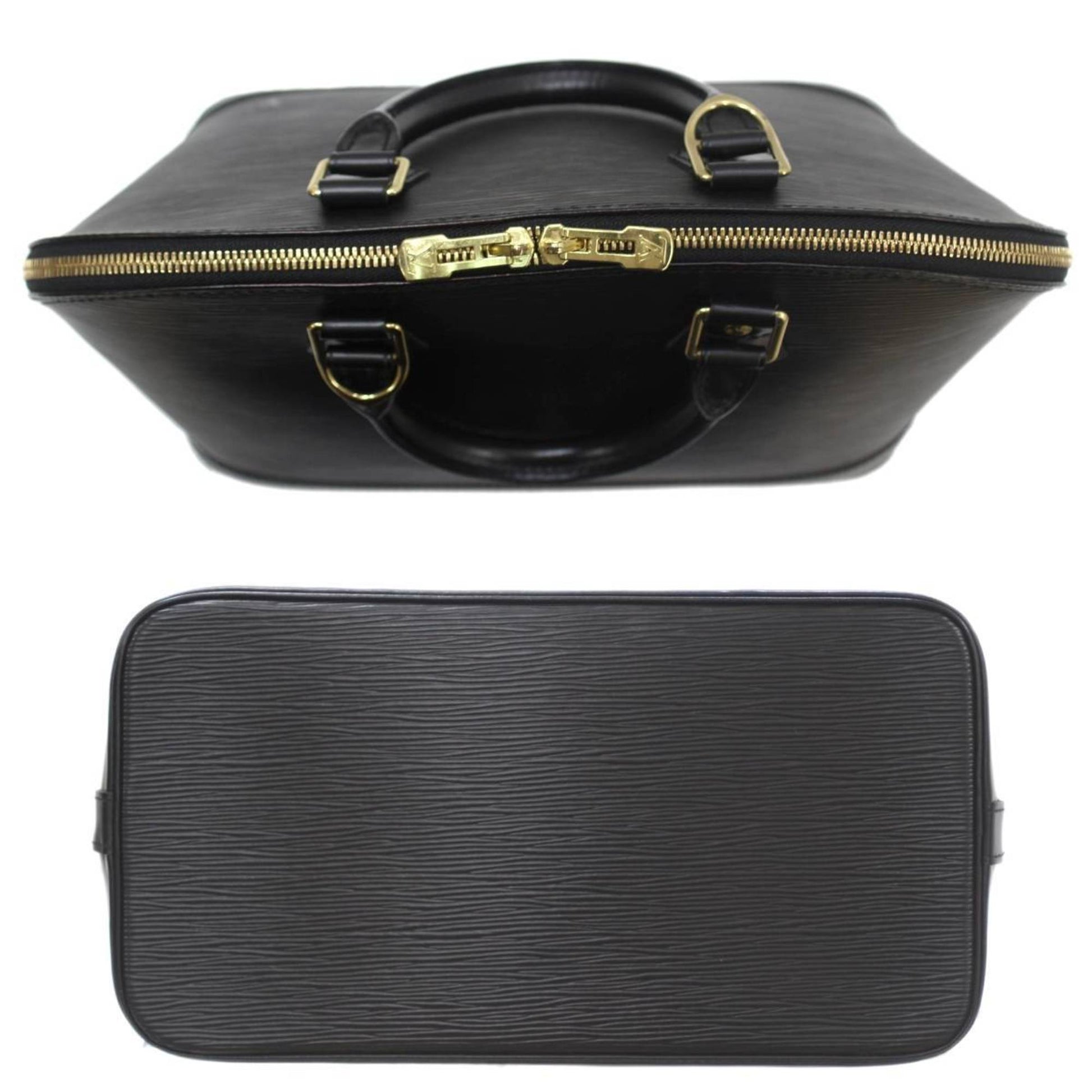 Louis Vuitton Alma, Black, Leather, handbag