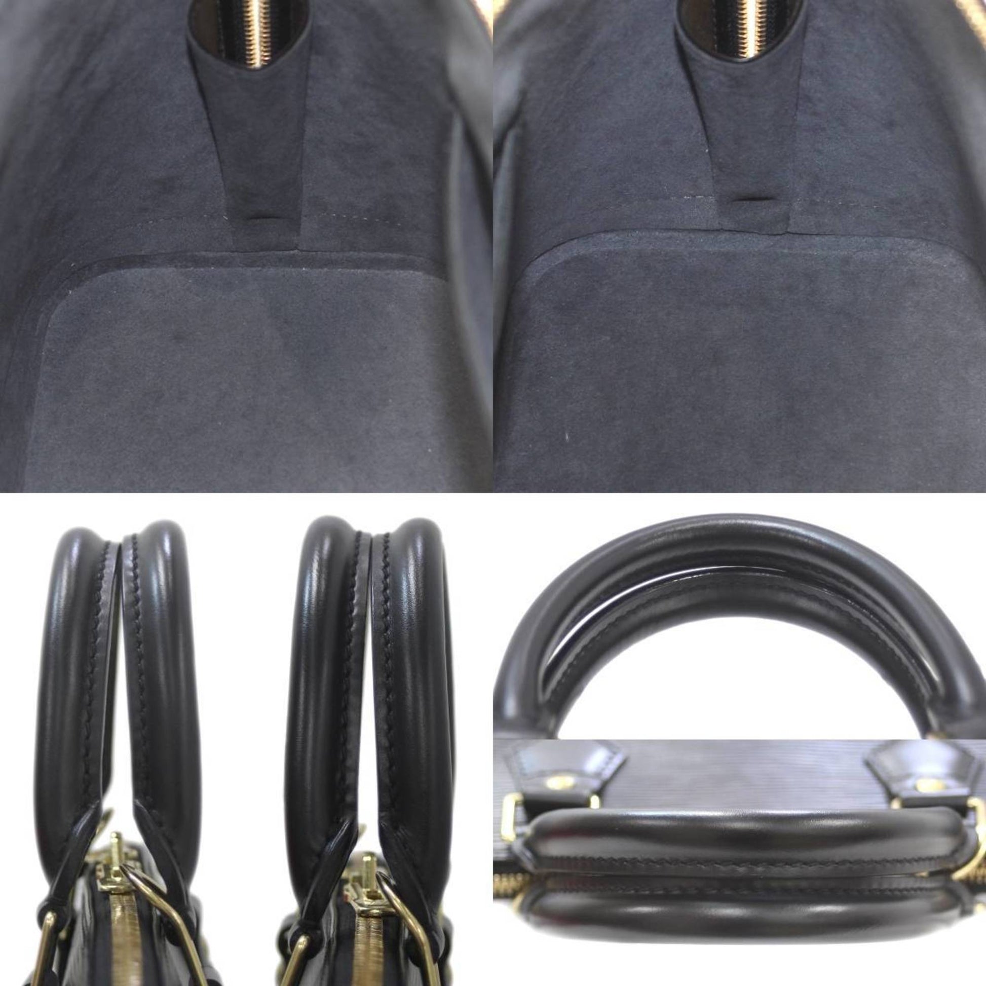 Louis Vuitton Alma, Black, Leather, handbag