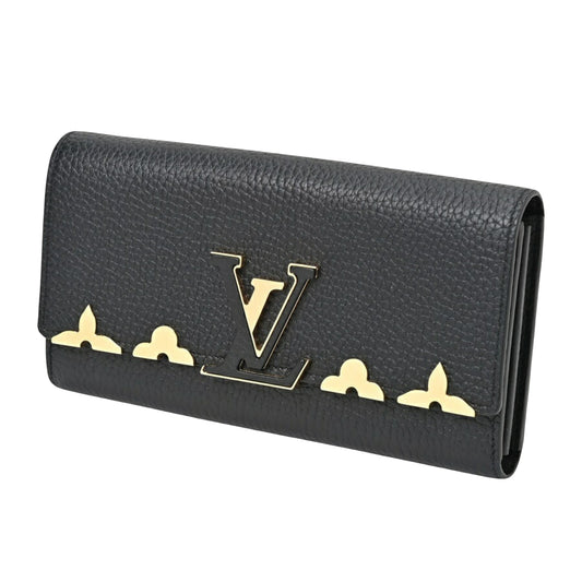 Louis Vuitton Portefeuille capucines, Black, Leather, wallet