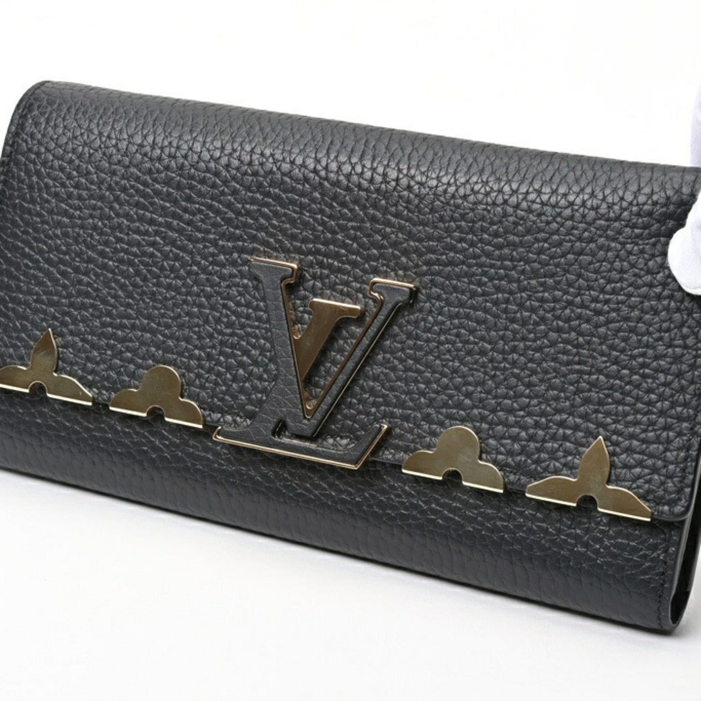 Louis Vuitton Portefeuille capucines, Black, Leather, wallet