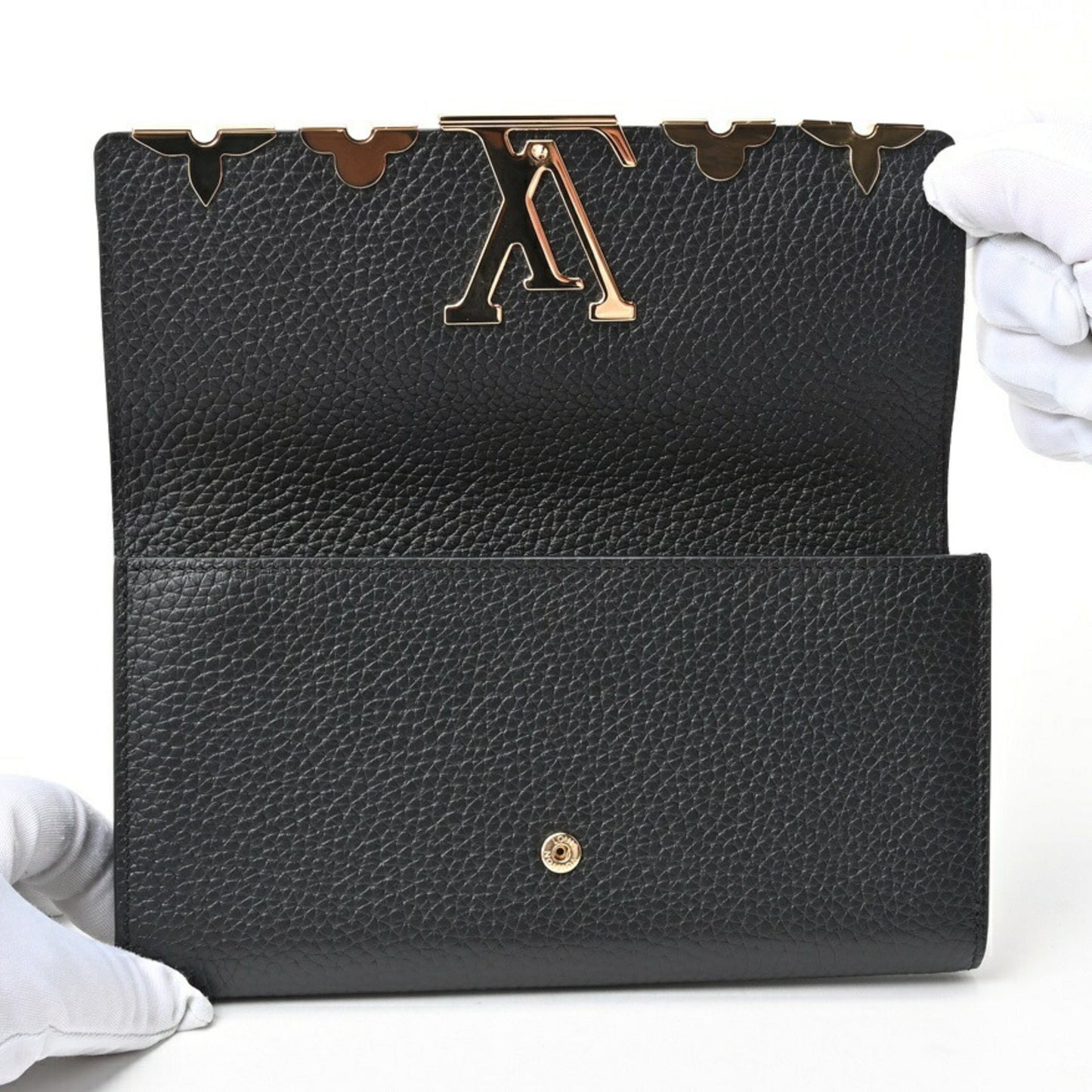 Louis Vuitton Portefeuille capucines, Black, Leather, wallet