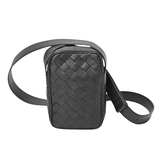 Bottega Veneta Intrecciato, Black, Leather, clutch