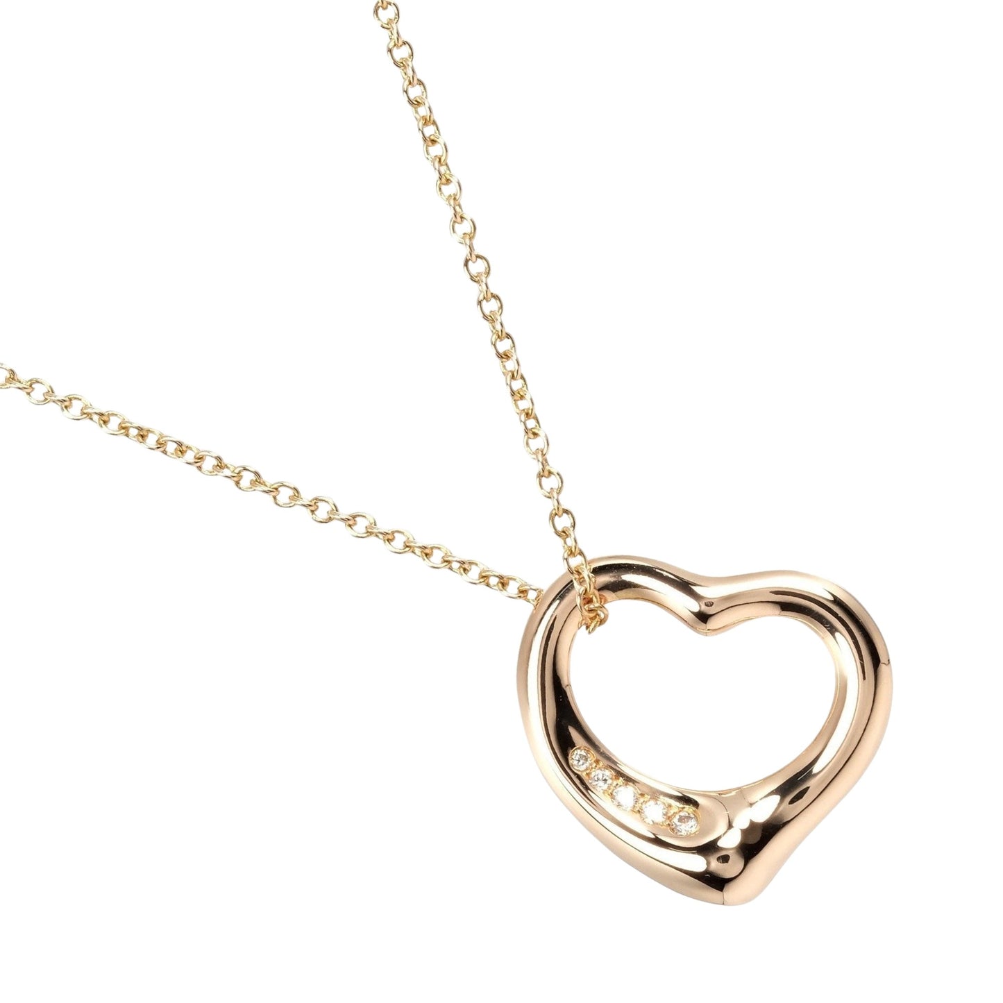 Tiffany & Co Open Heart, Gold, Rose Gold, necklace