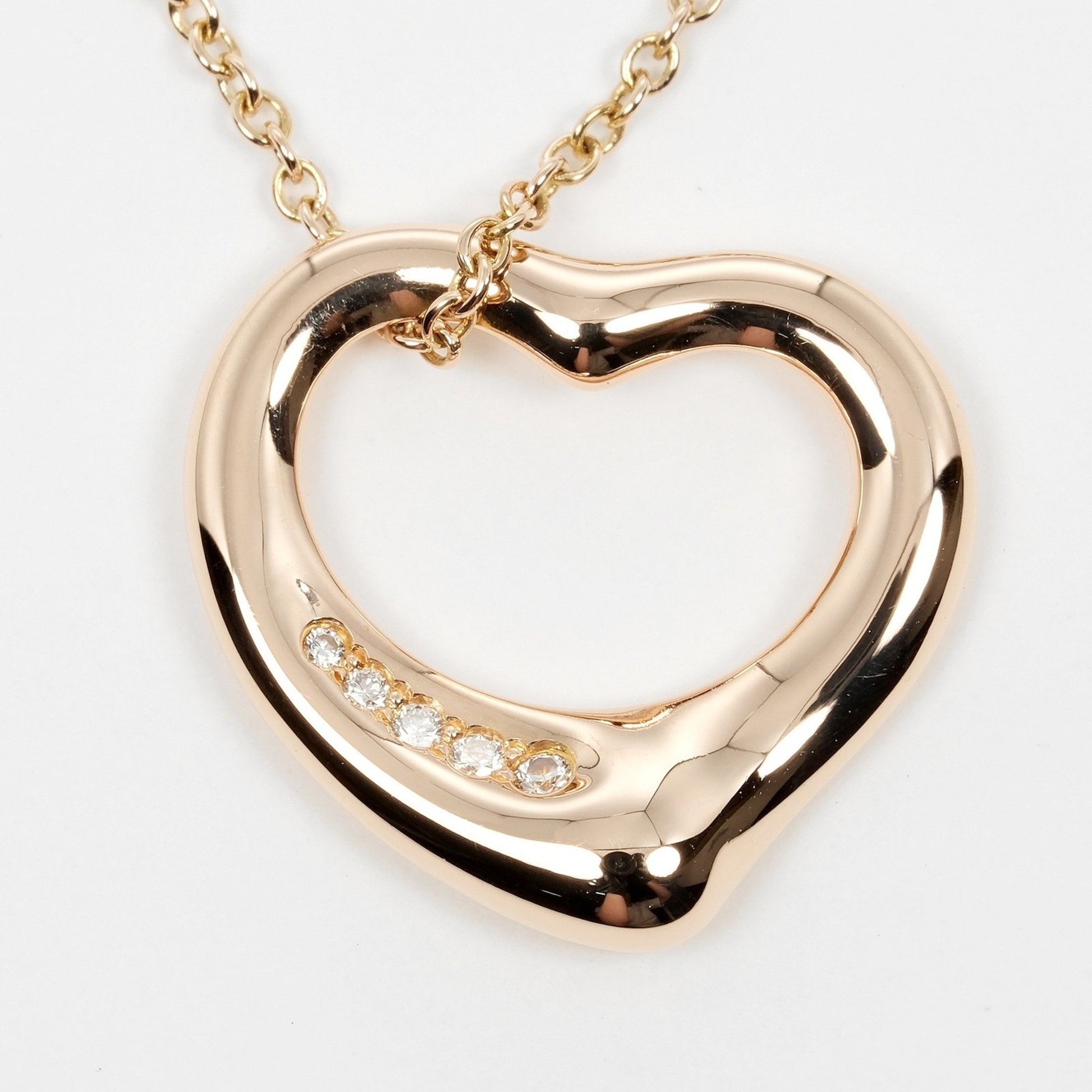 Tiffany & Co Open Heart, Gold, Rose Gold, necklace